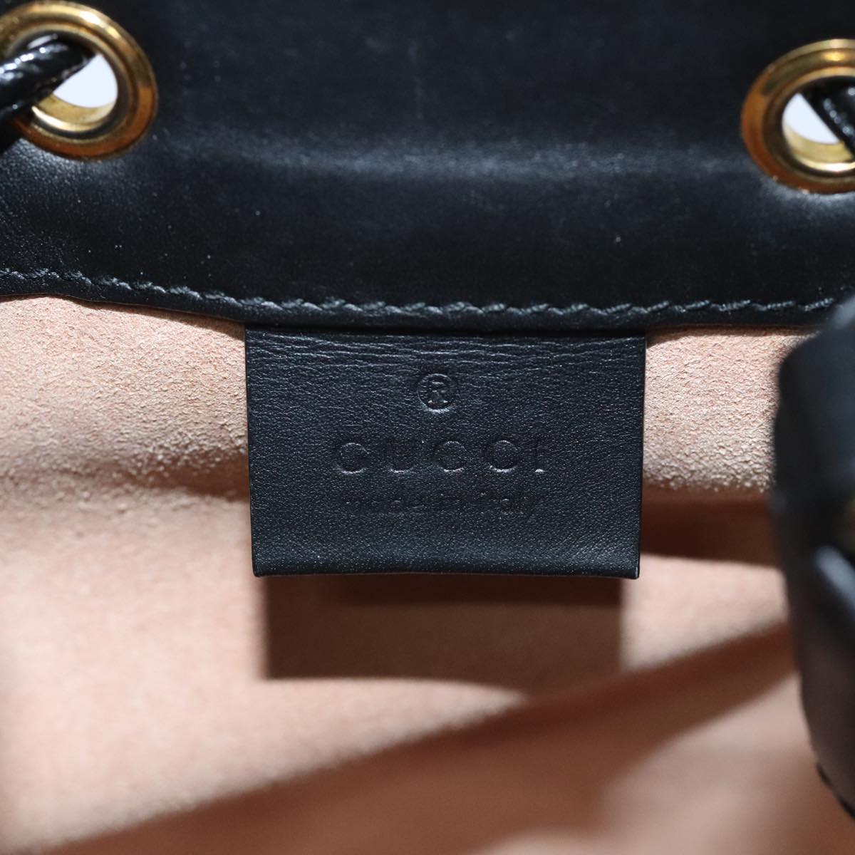 GUCCI Sherry Line Shoulder Bag Suede Red Gold Navy 550620 Auth bs18146