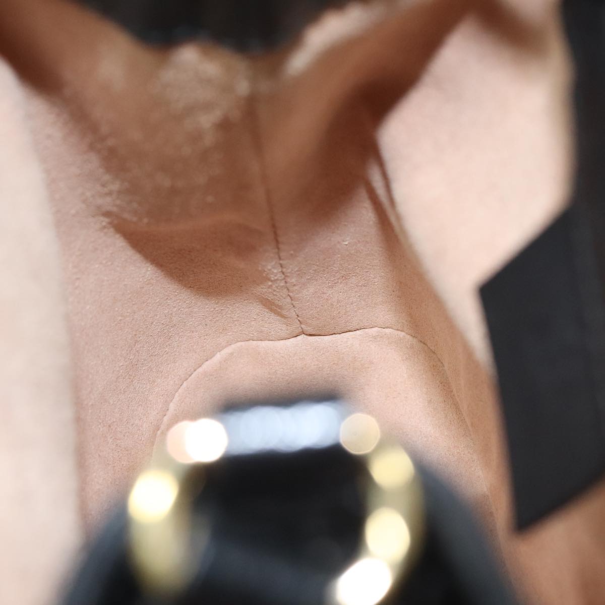 GUCCI Sherry Line Shoulder Bag Suede Red Gold Navy 550620 Auth bs18146