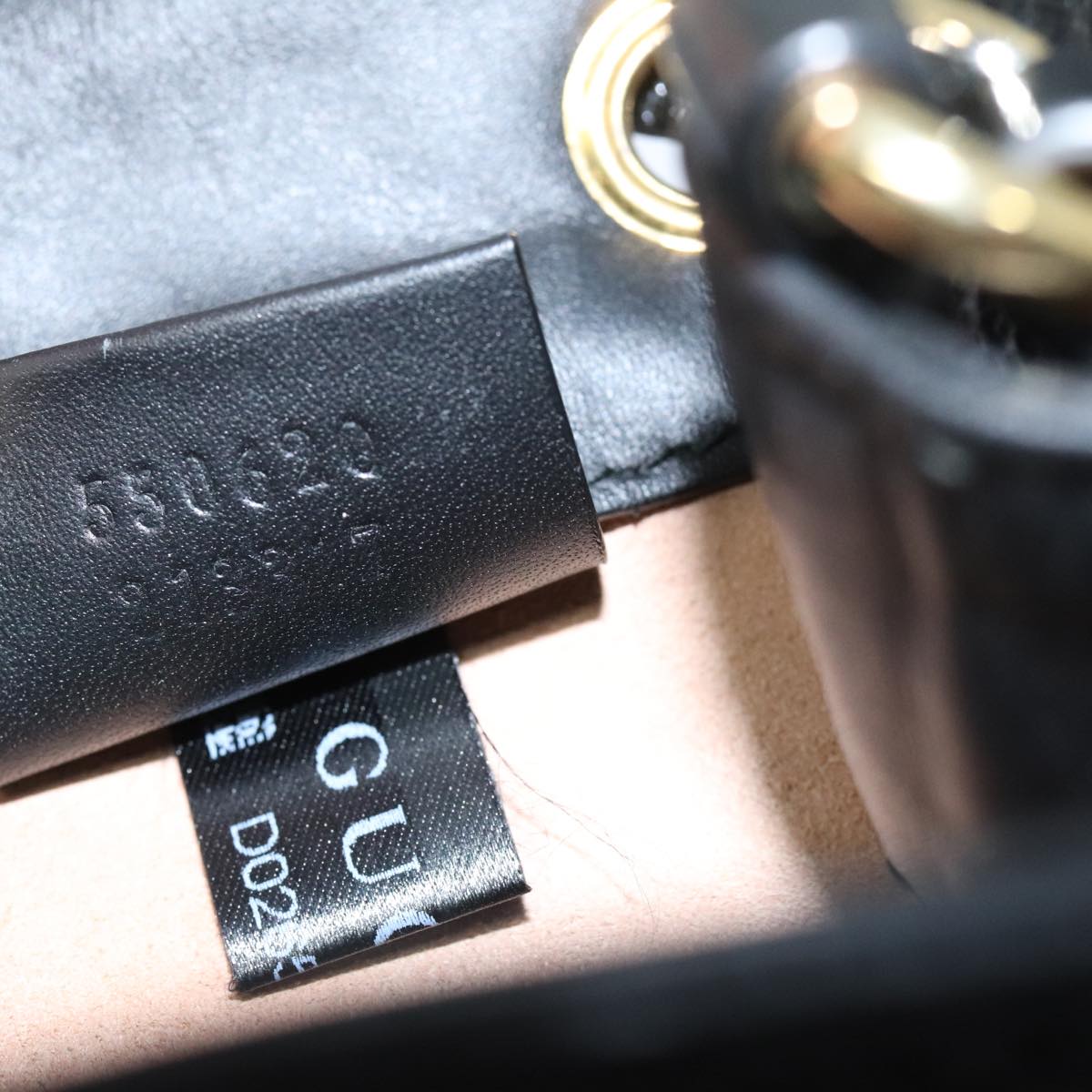 GUCCI Sherry Line Shoulder Bag Suede Red Gold Navy 550620 Auth bs18146