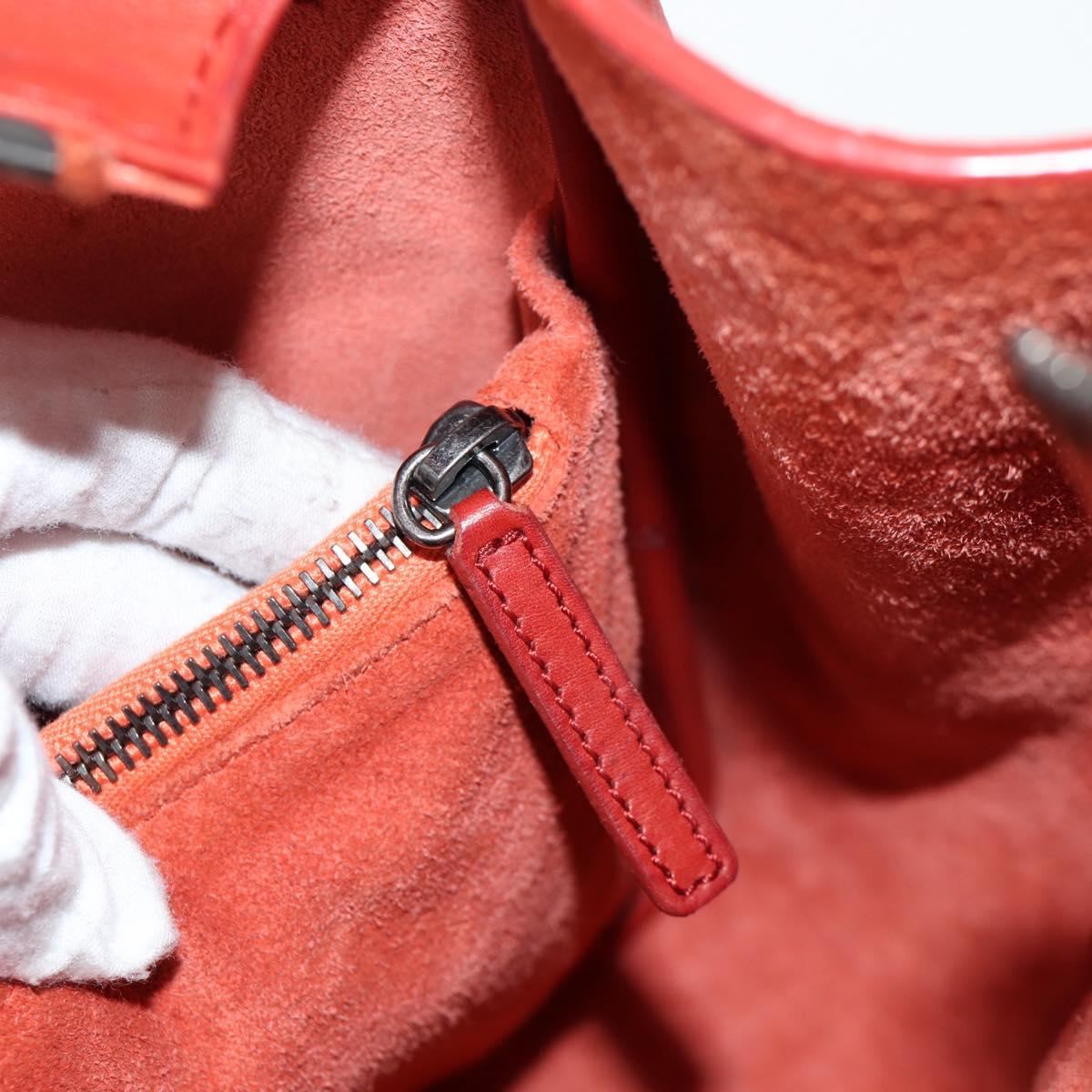 CHANEL Matelasse Chain Boy Chanel Shoulder Bag Leather Orange CC Auth bs18169