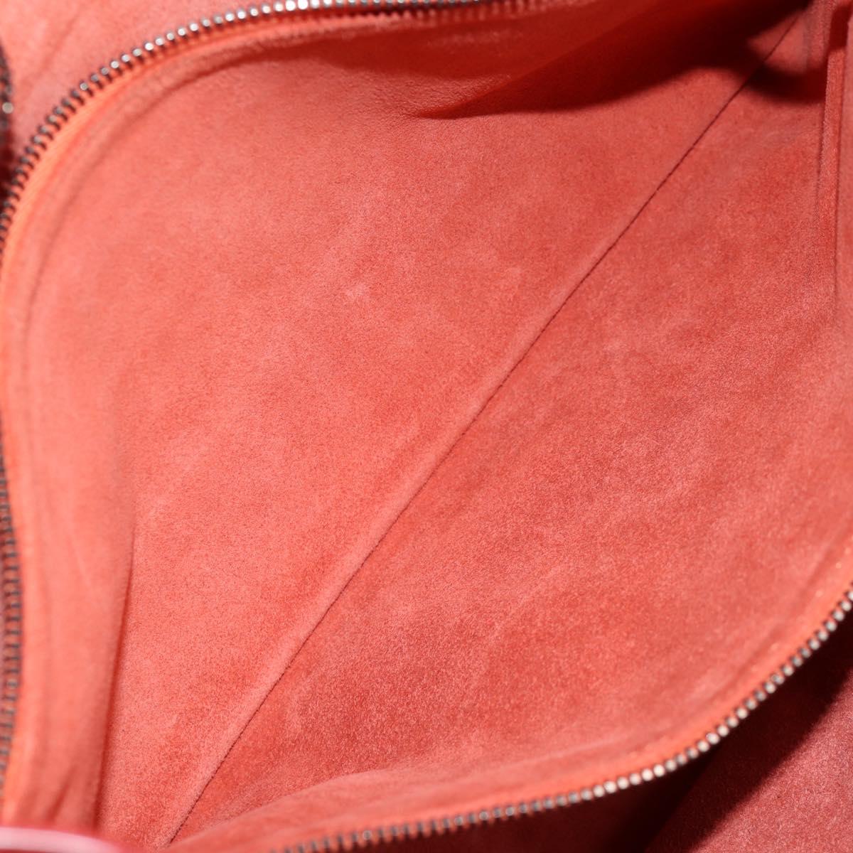 CHANEL Matelasse Chain Boy Chanel Shoulder Bag Leather Orange CC Auth bs18169