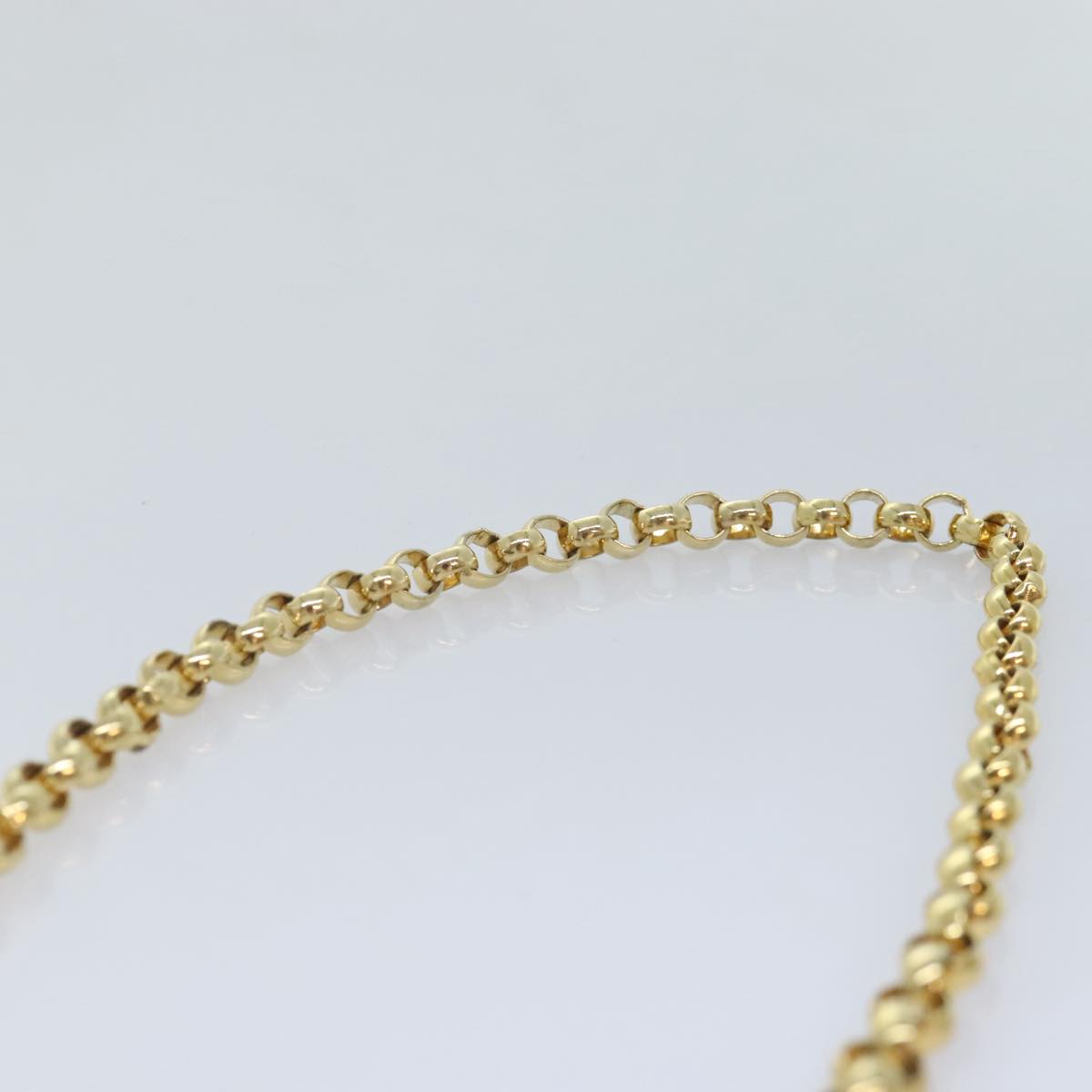 Salvatore Ferragamo Chain Shoulder Bag Leather Gray Gold Auth bs18233