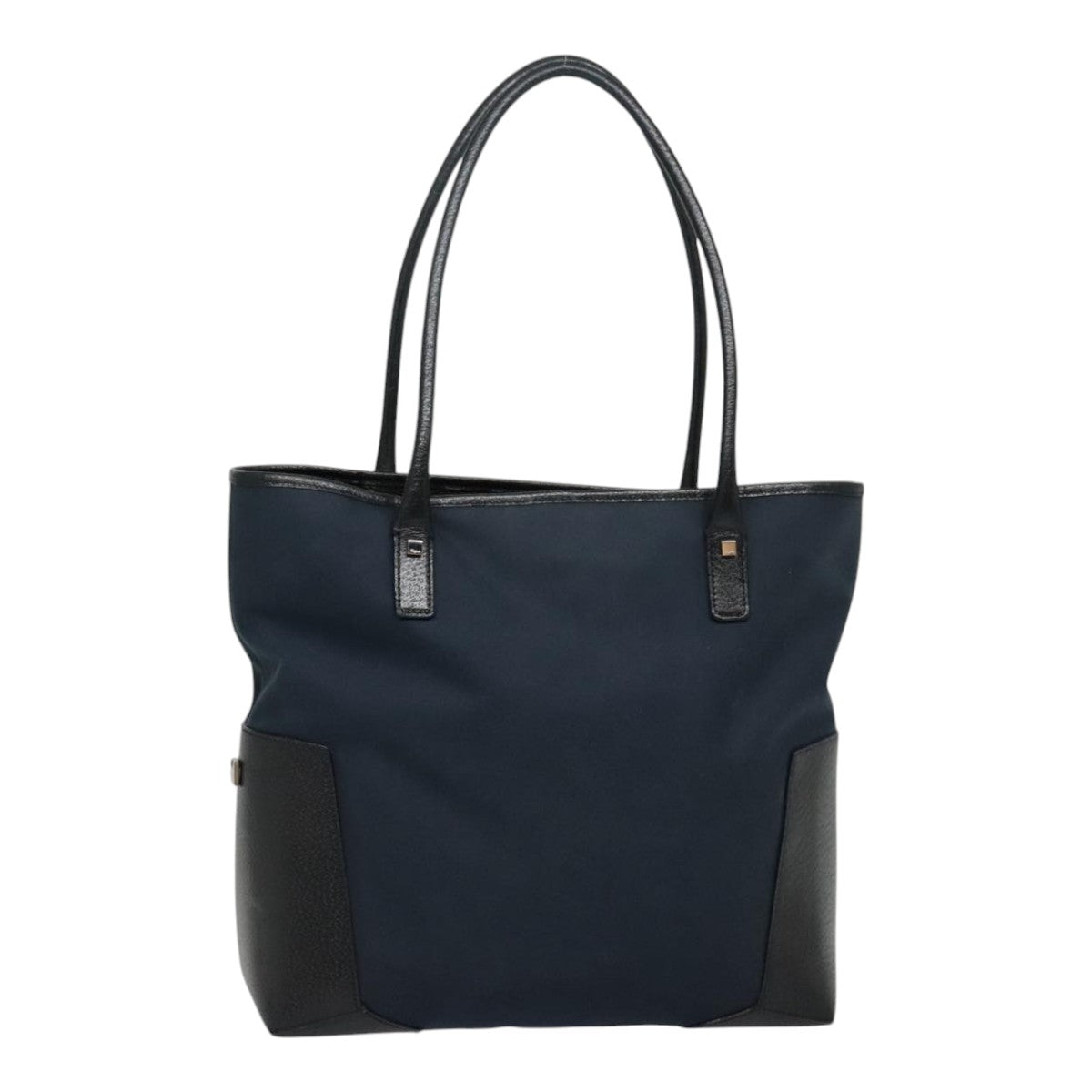 Salvatore Ferragamo Tote Bag Canvas Navy Silver Auth bs18544