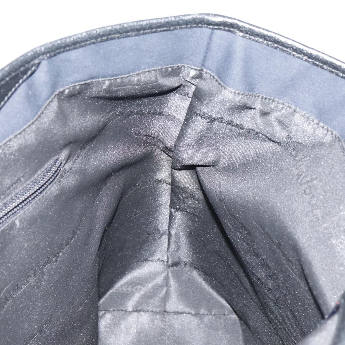 Salvatore Ferragamo Tote Bag Canvas Navy Silver Auth bs18544