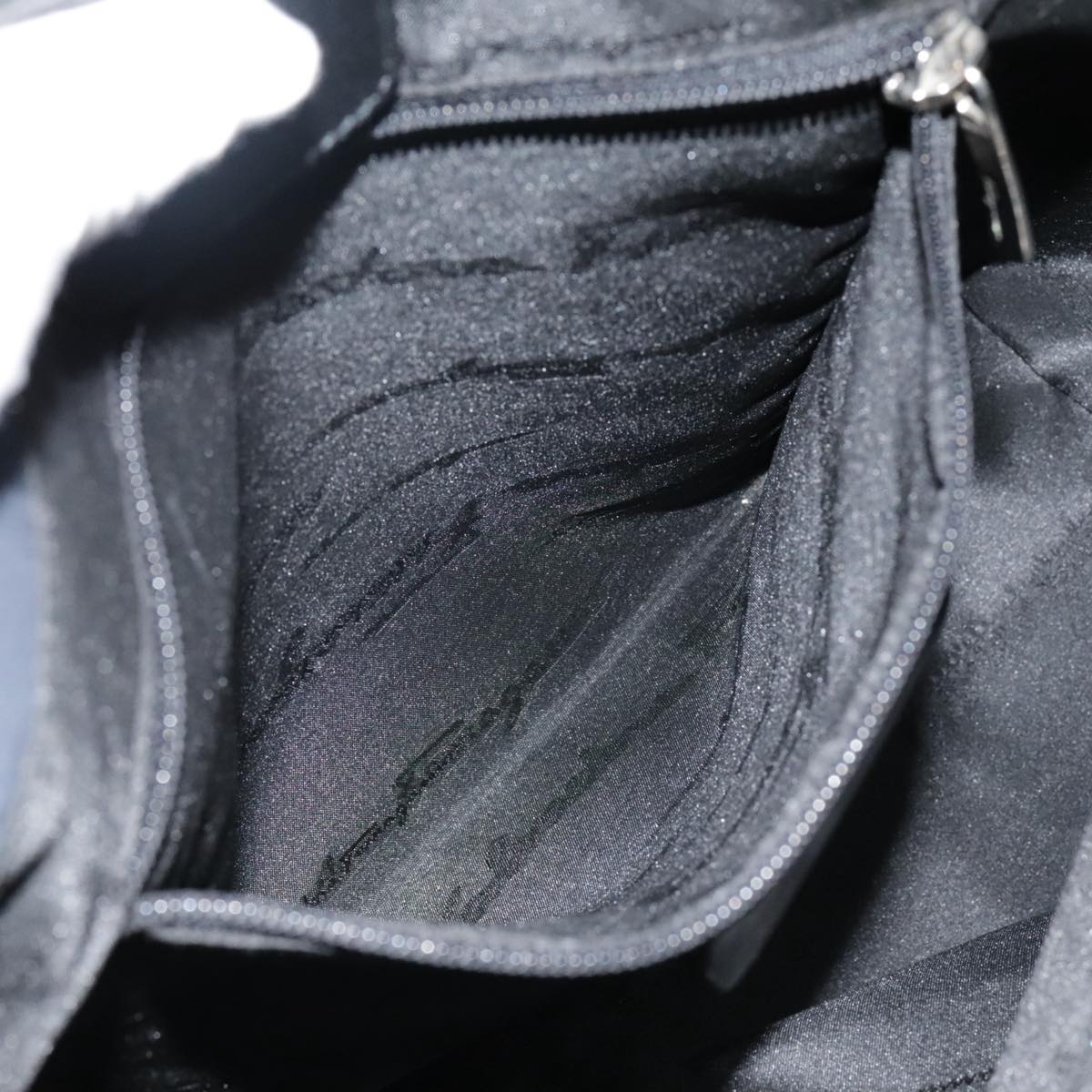 Salvatore Ferragamo Tote Bag Canvas Navy Silver Auth bs18544