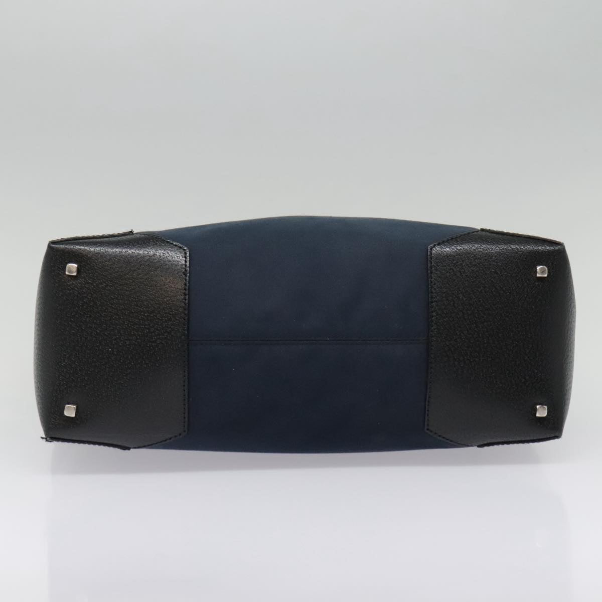 Salvatore Ferragamo Tote Bag Canvas Navy Silver Auth bs18544