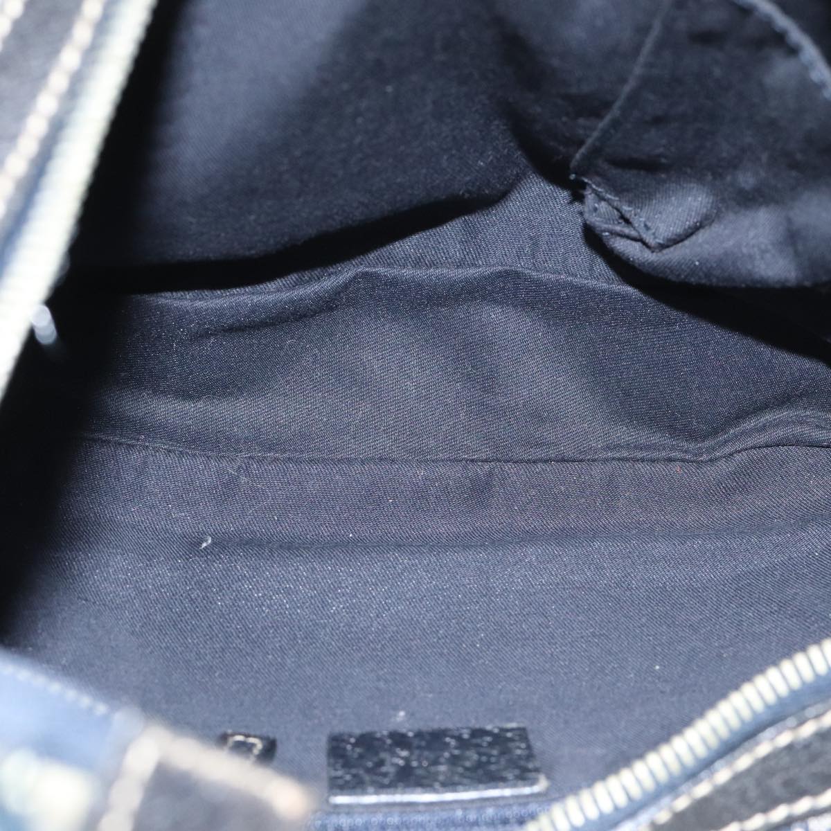 GUCCI GG Canvas Sherry Line Hand Bag Navy Silver Red 145811 Auth bs18558