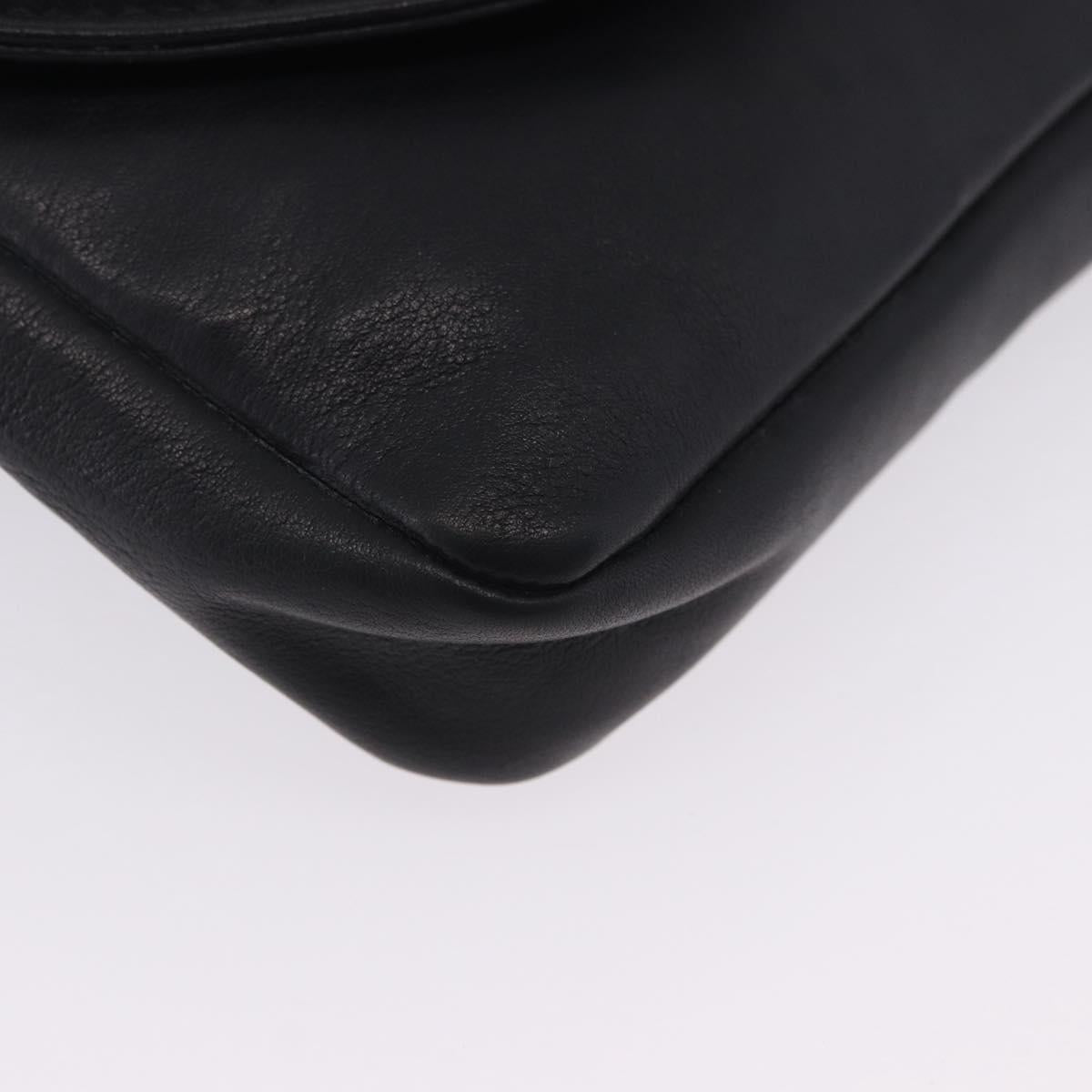 CHANEL COCO Mark Chain Waist bag Lamb Skin Black Gold CC Auth bs18653