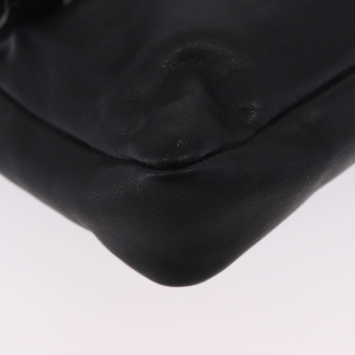 CHANEL COCO Mark Chain Waist bag Lamb Skin Black Gold CC Auth bs18653