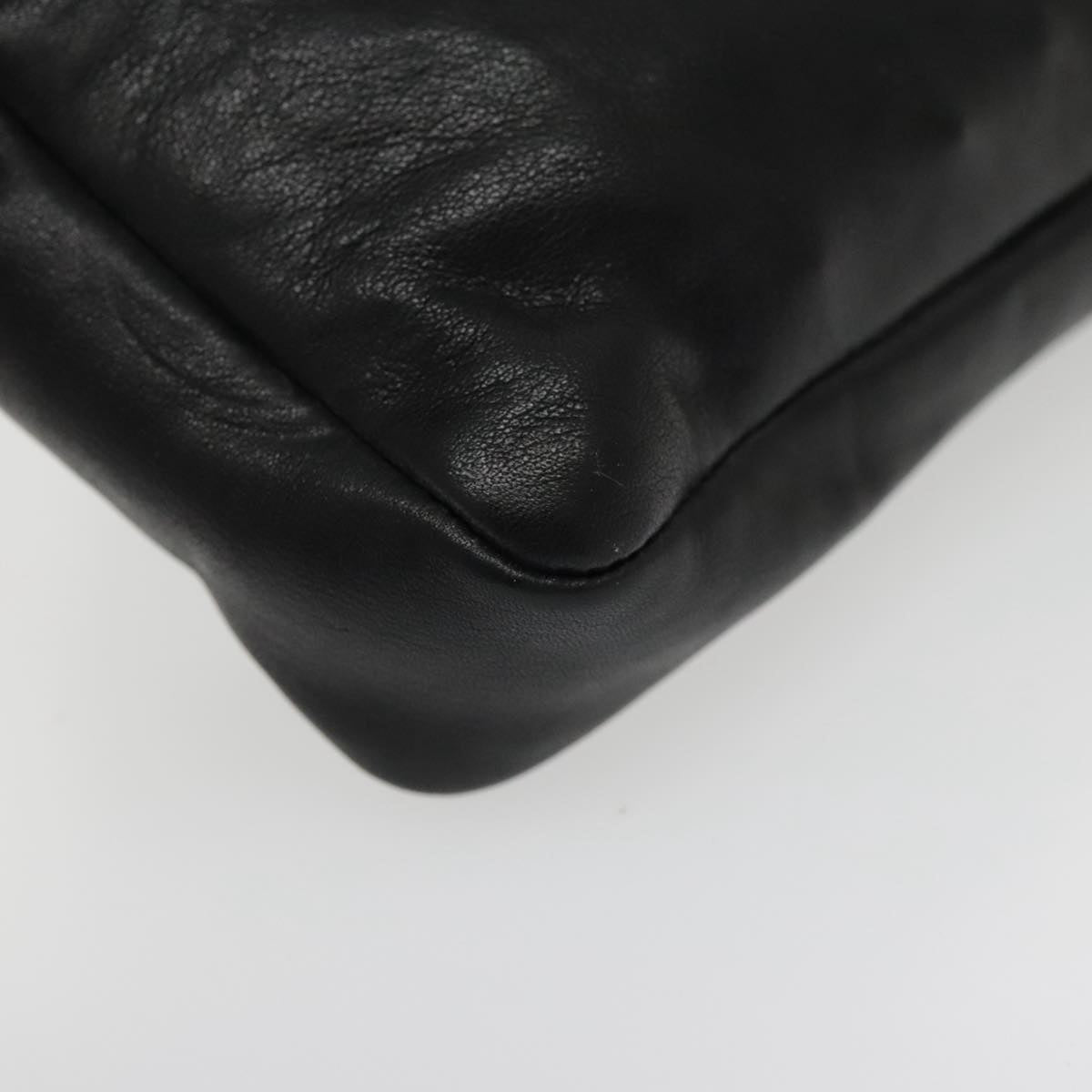 CHANEL COCO Mark Chain Waist bag Lamb Skin Black Gold CC Auth bs18653