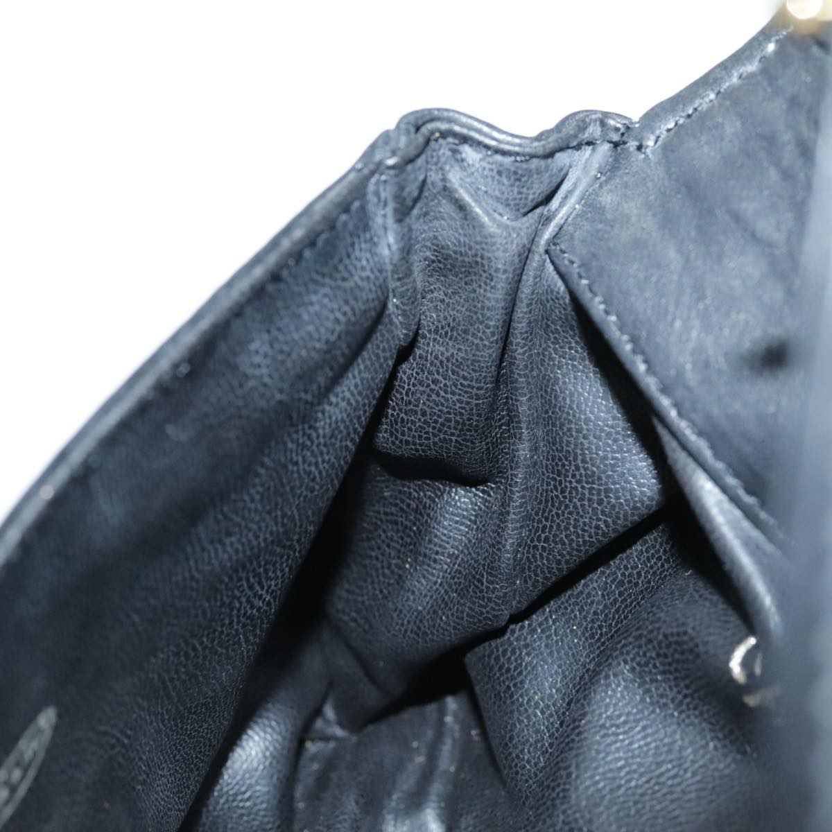 CHANEL COCO Mark Chain Waist bag Lamb Skin Black Gold CC Auth bs18653