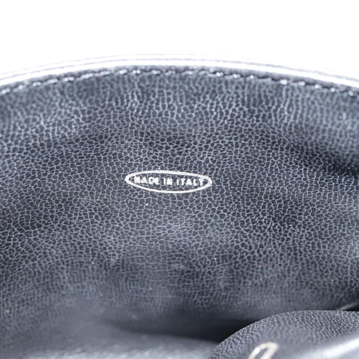 CHANEL COCO Mark Chain Waist bag Lamb Skin Black Gold CC Auth bs18653