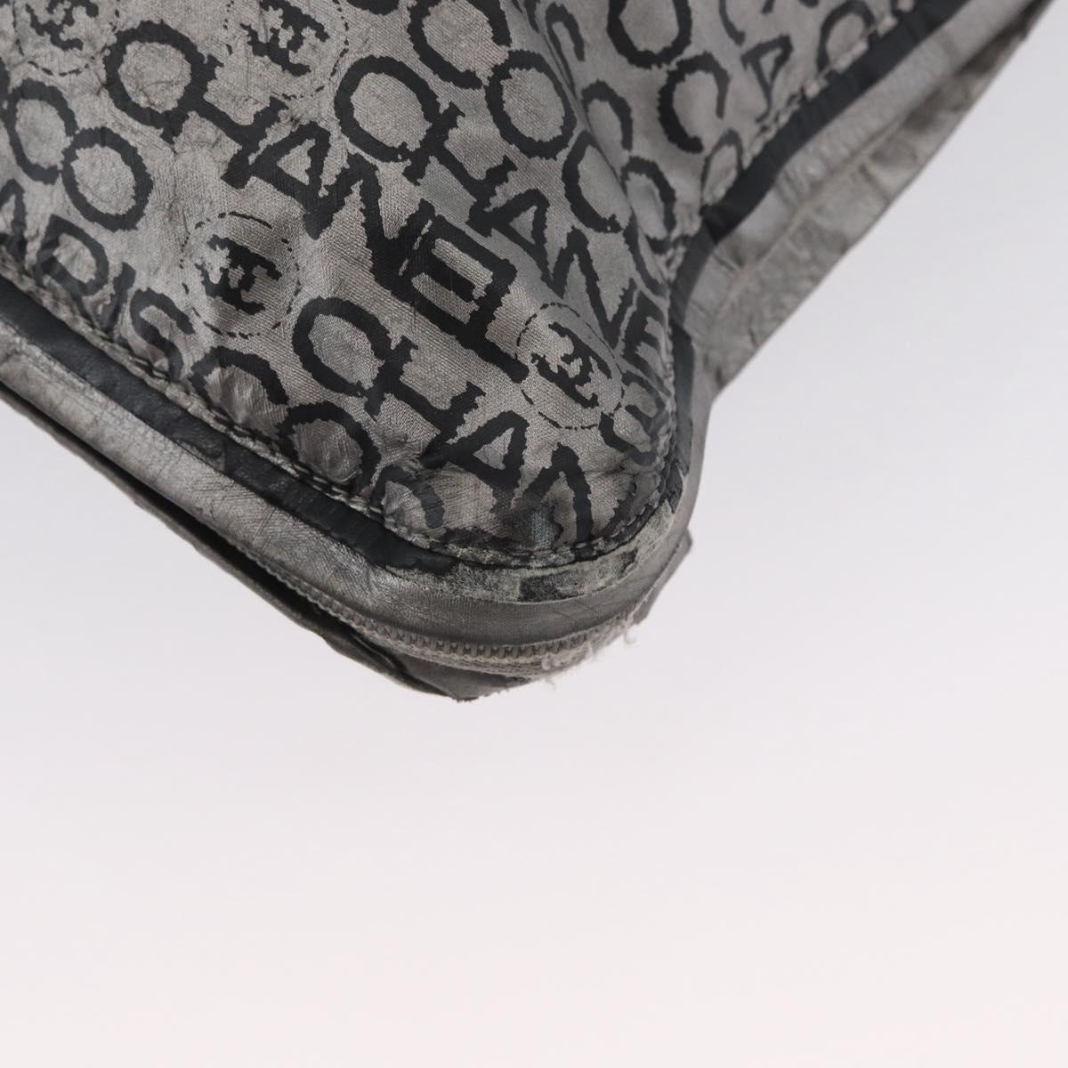 CHANEL Unlimited Tote Bag Nylon Silver CC Auth bs18754