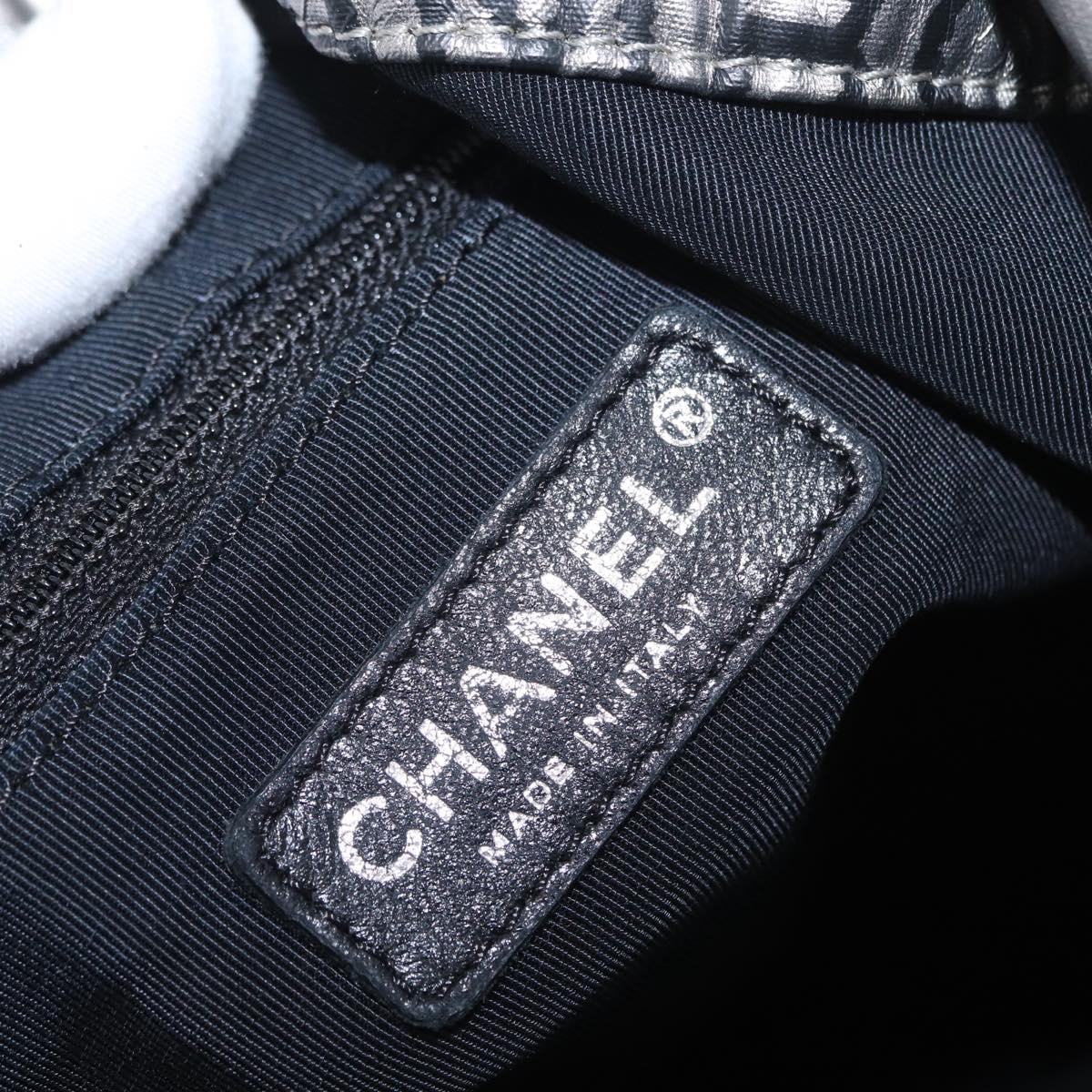 CHANEL Unlimited Tote Bag Nylon Silver CC Auth bs18754