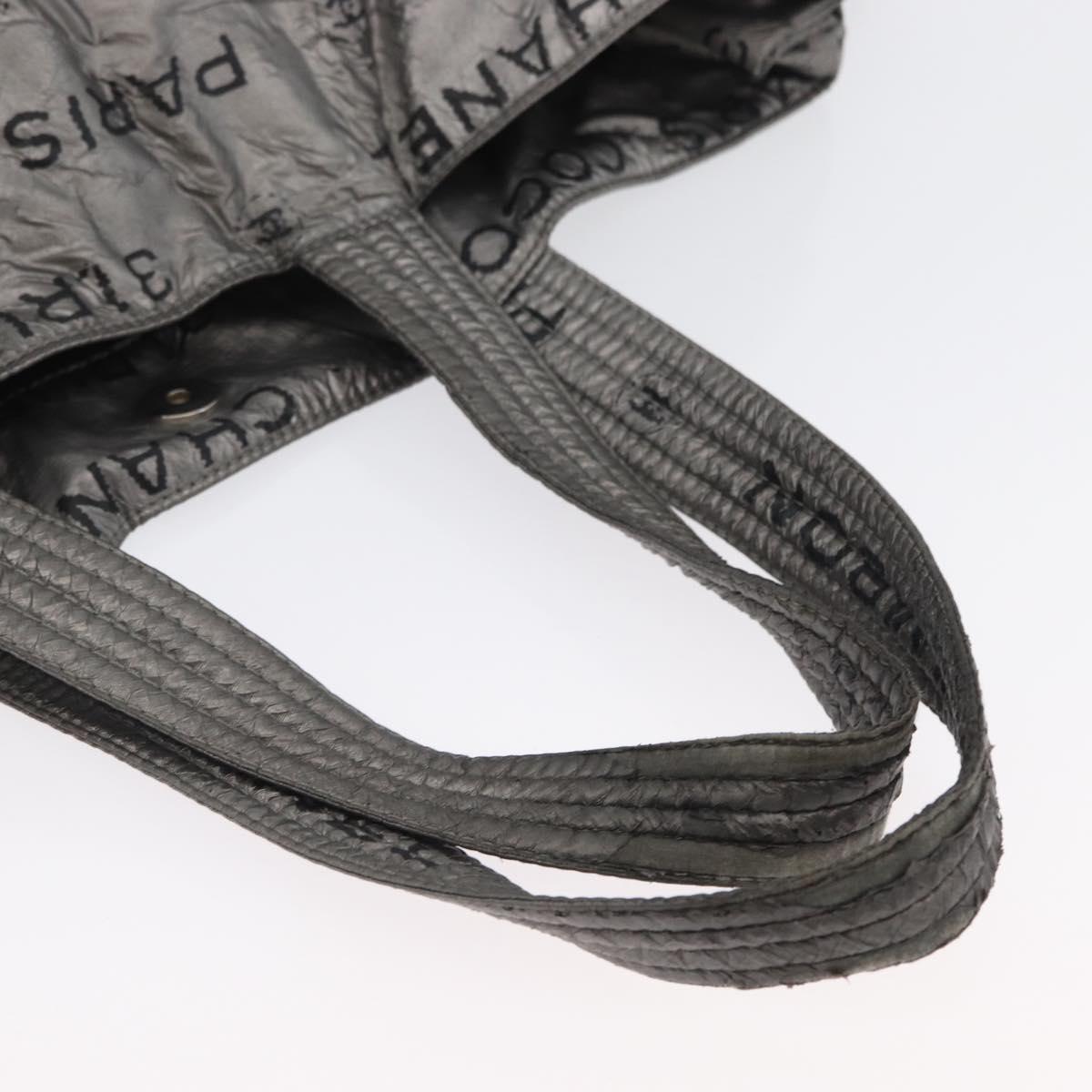 CHANEL Unlimited Tote Bag Nylon Silver CC Auth bs18754