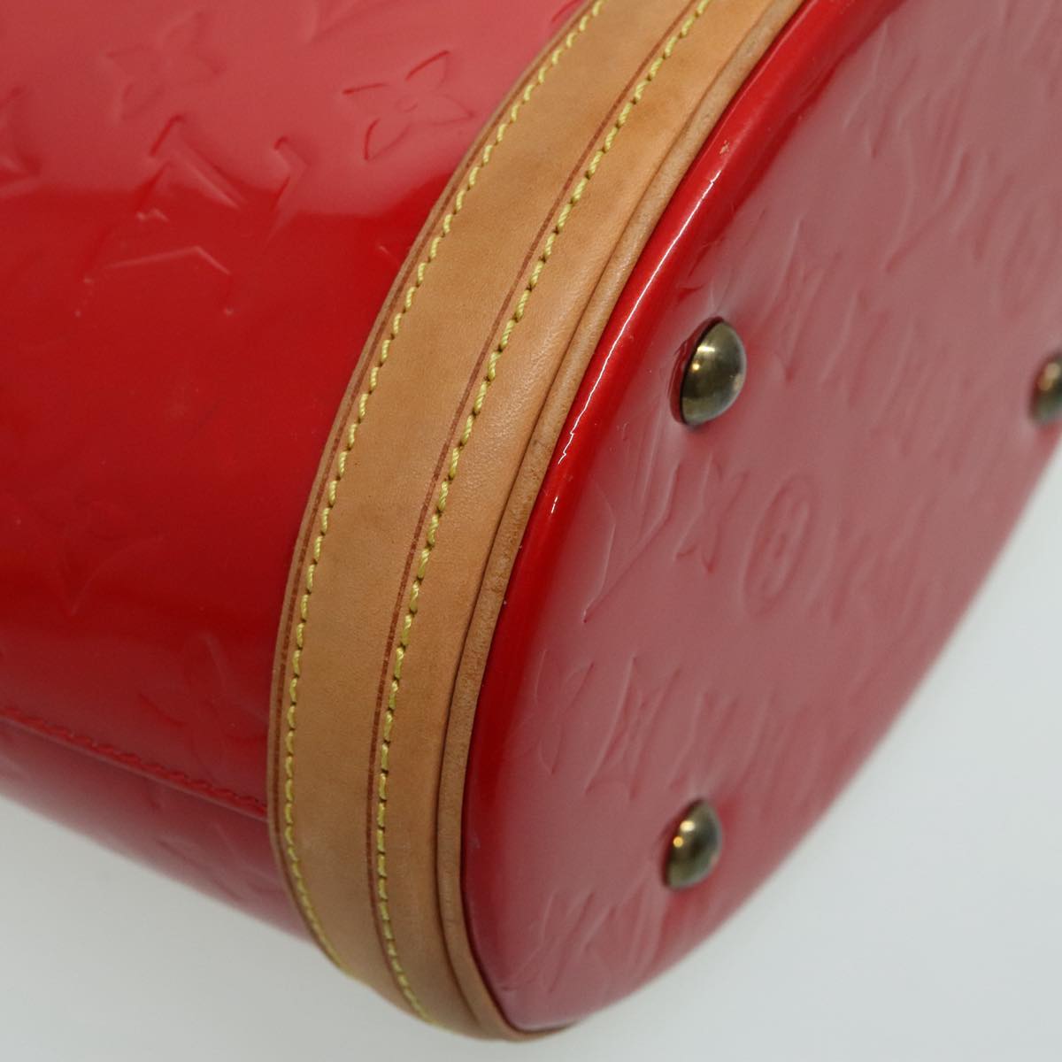 LOUIS VUITTON Monogram Vernis Bucket PM Shoulder Bag SPO Red LV Auth bs18759V