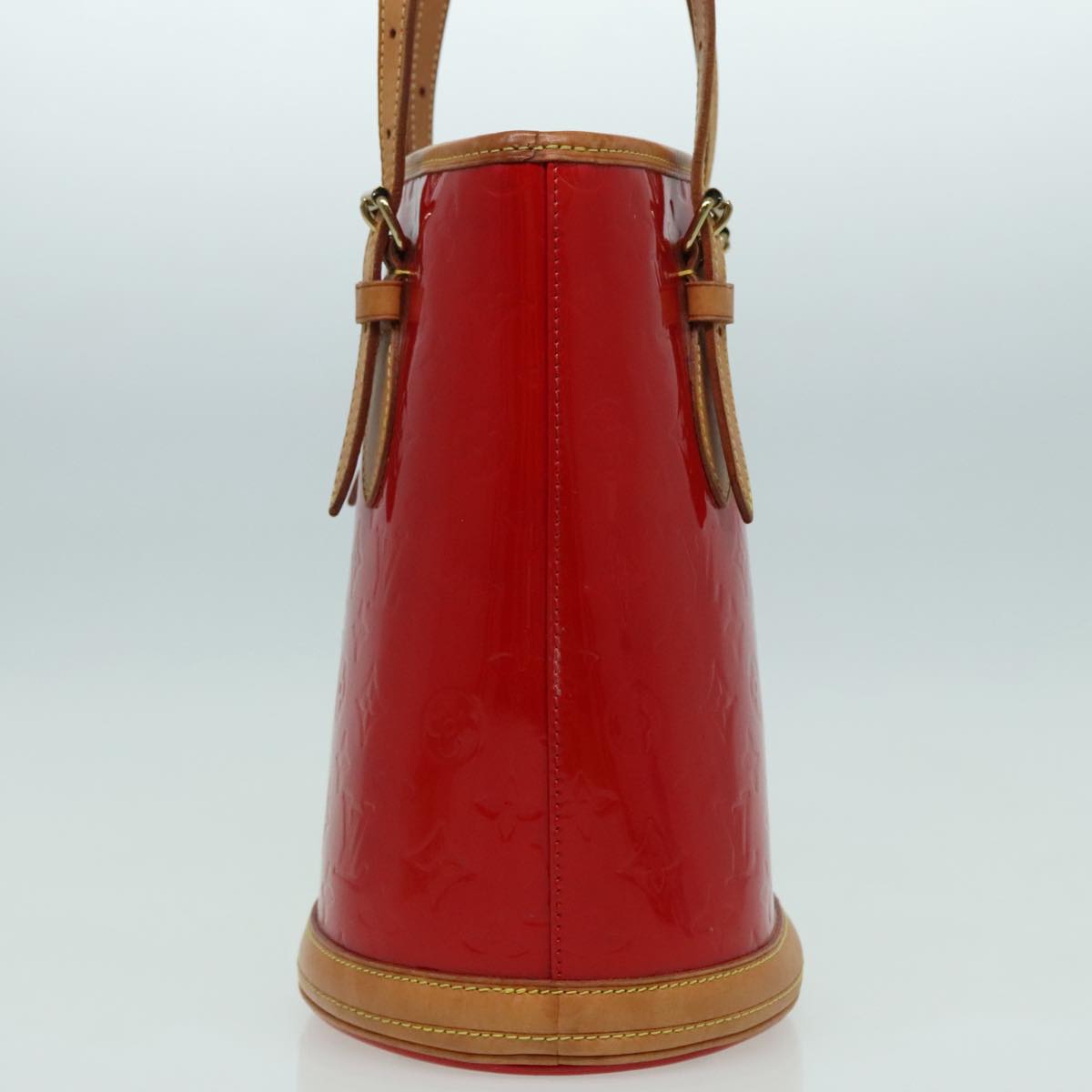 LOUIS VUITTON Monogram Vernis Bucket PM Shoulder Bag SPO Red LV Auth bs18759V
