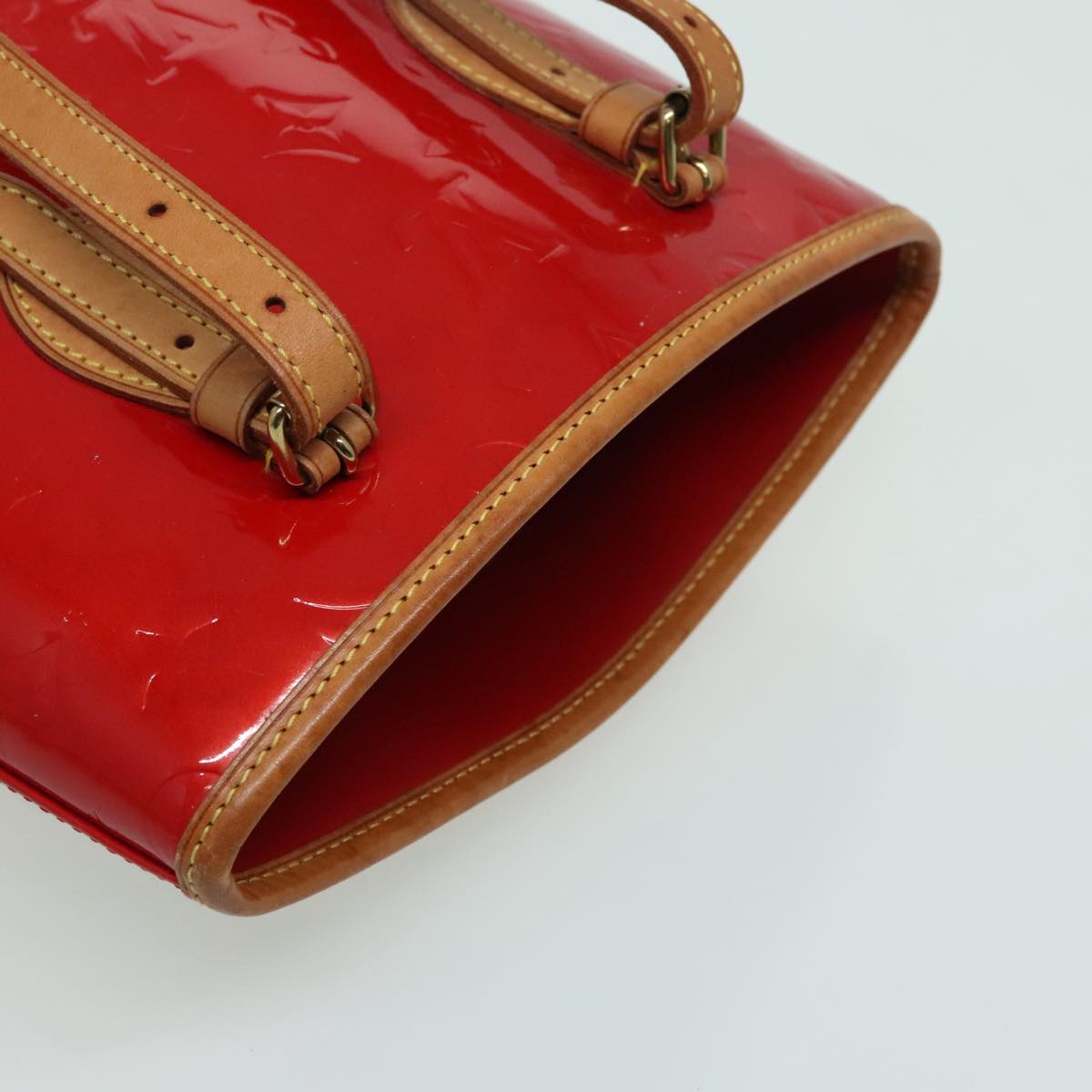 LOUIS VUITTON Monogram Vernis Bucket PM Shoulder Bag SPO Red LV Auth bs18759V