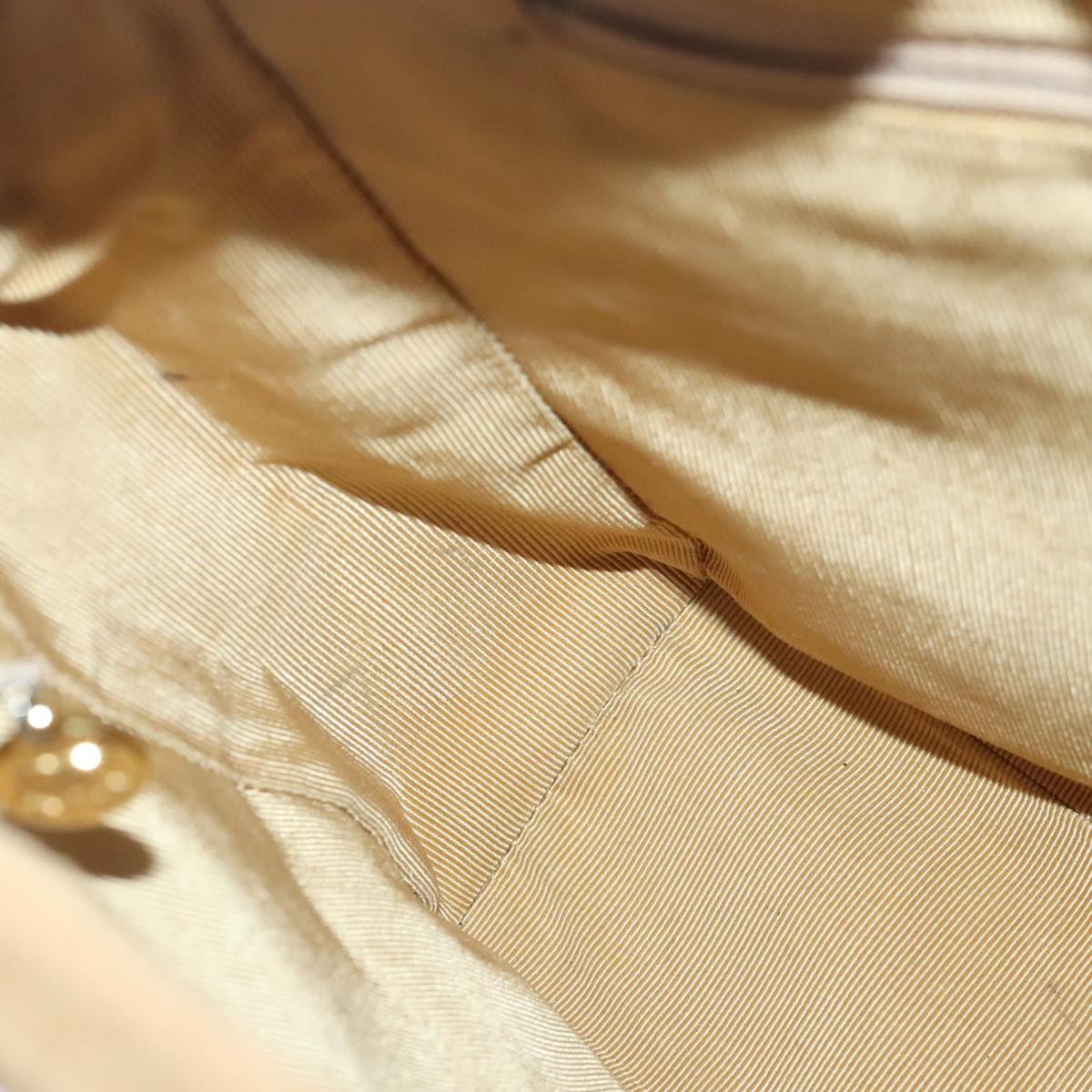 CHANEL Chain Shoulder Bag Calf Skin Beige Gold CC Auth bs18835