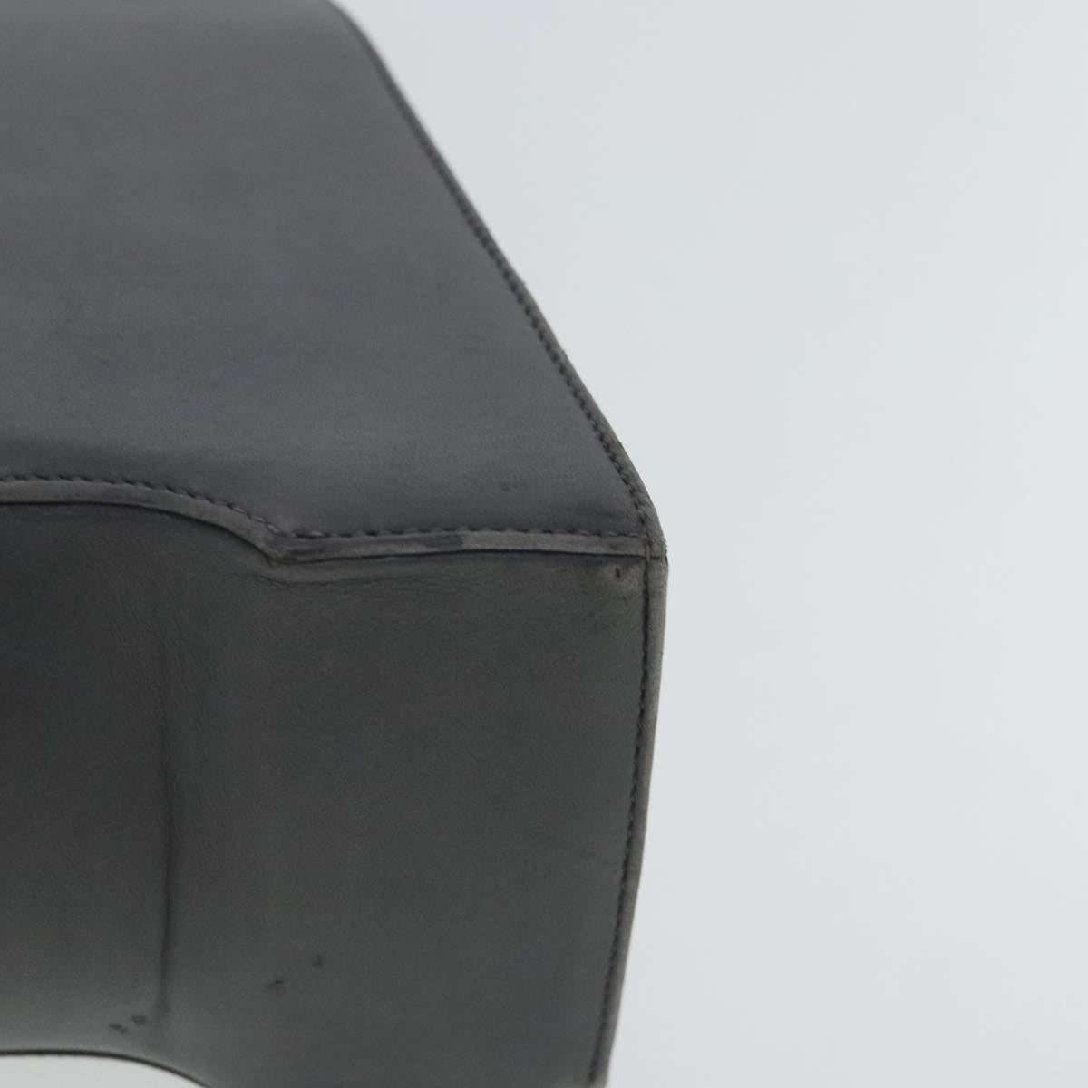 Salvatore Ferragamo Hand Bag Leather Gray Gold Auth bs18987