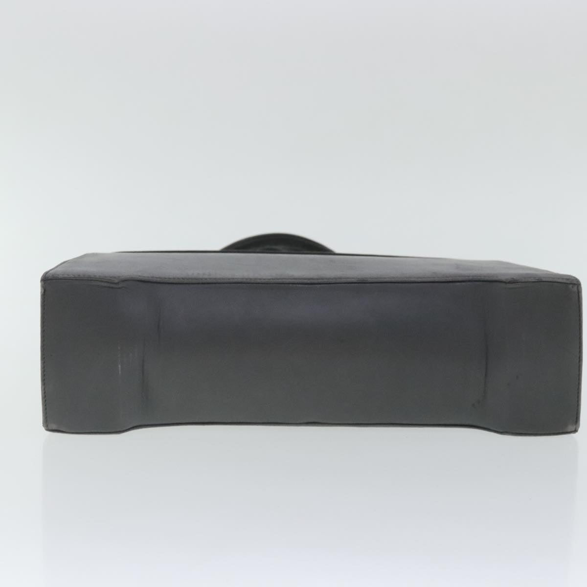 Salvatore Ferragamo Hand Bag Leather Gray Gold Auth bs18987