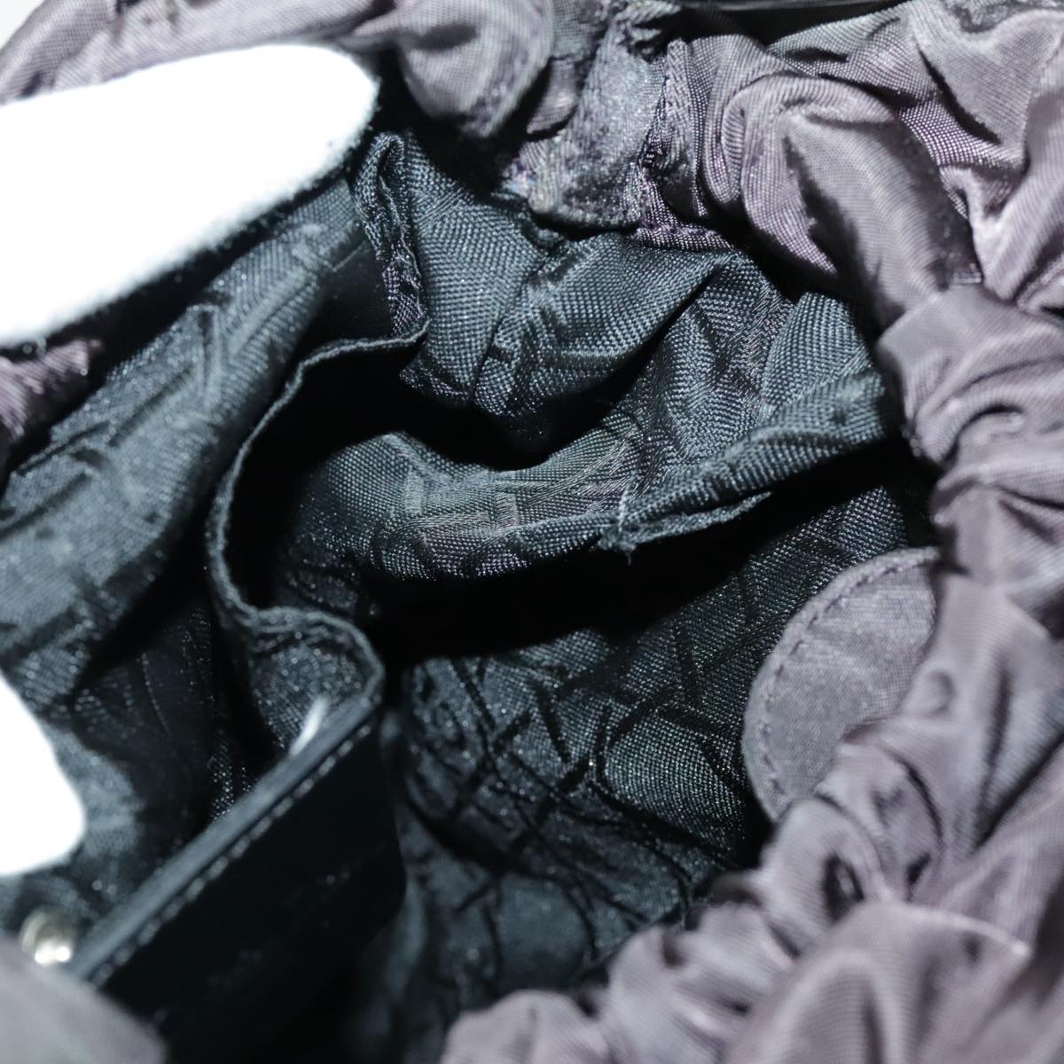 Christian Dior Maris Pearl Hand Bag Nylon Purple Silver Auth bs19032