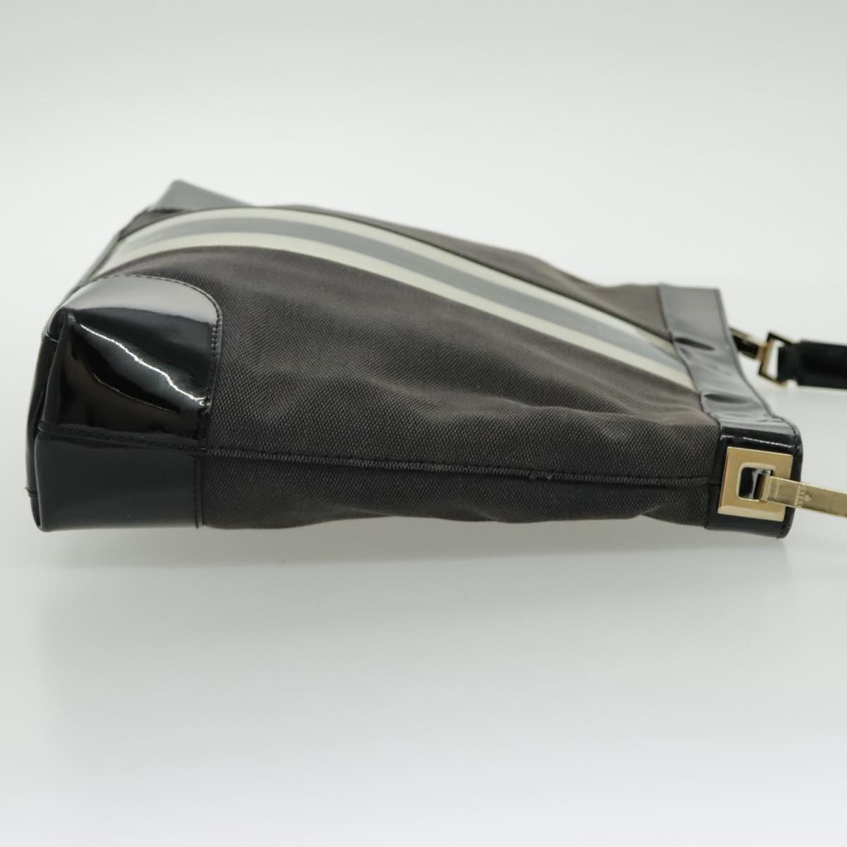 GUCCI Shoulder Bag Canvas Black Gold 001 4231 Auth bs19038