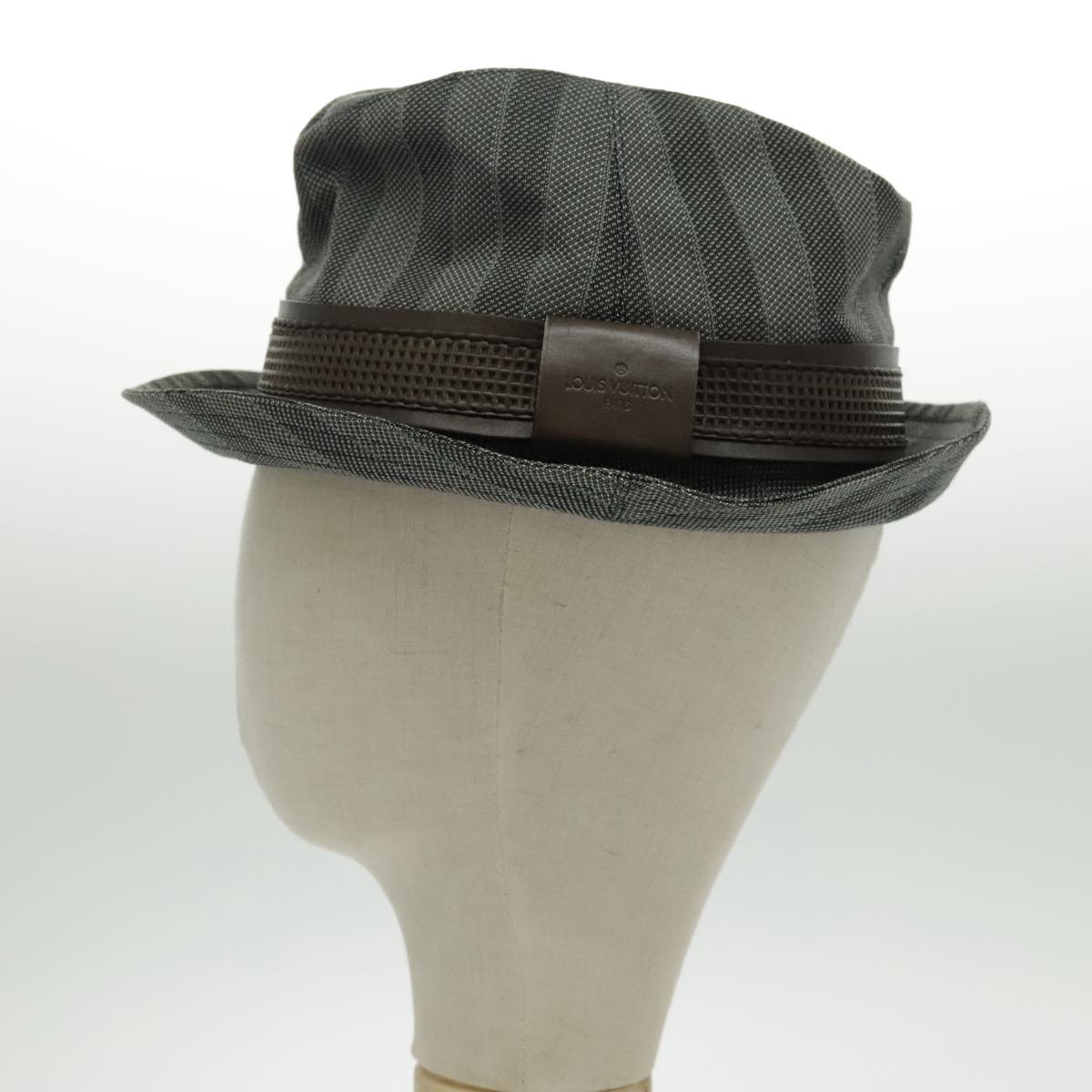 LOUIS VUITTON Hat Cotton S Gray LV Auth bs19057