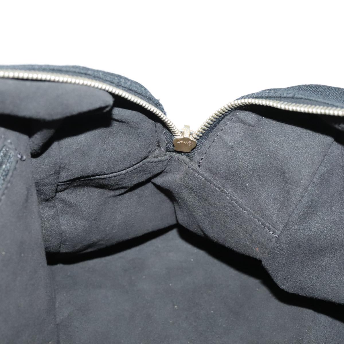 CHANEL Hand Bag Cotton Black Gold CC Auth bs19294