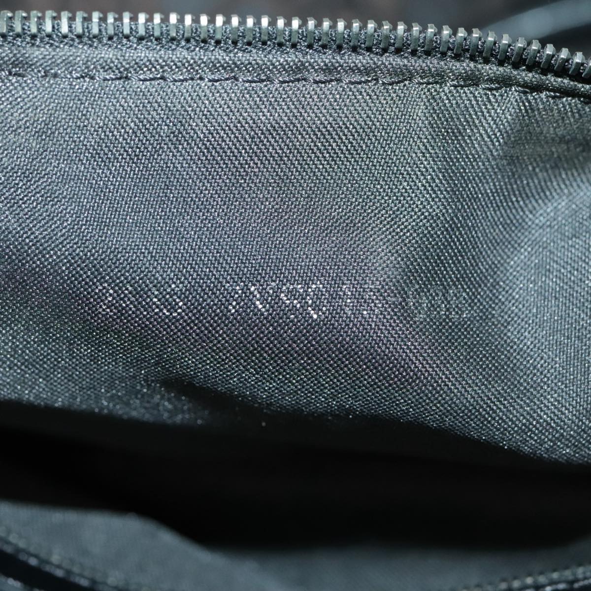 FENDI Zucchino Canvas Boston Bag Dark Brown Black Silver Auth bs19297