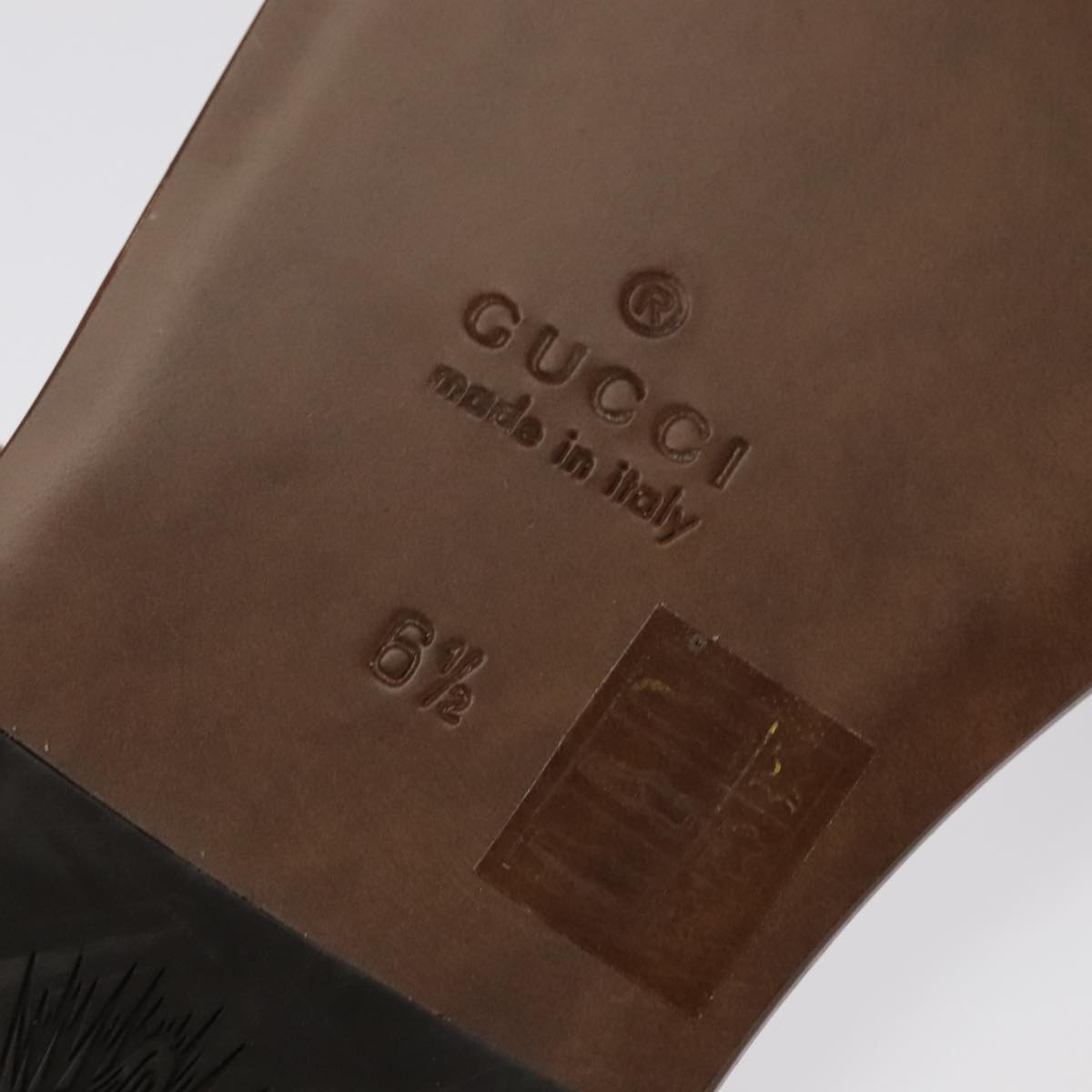 GUCCI Sandals Wood Metal 6 1/2 Brown Gold Silver 563515 Auth bs19479V