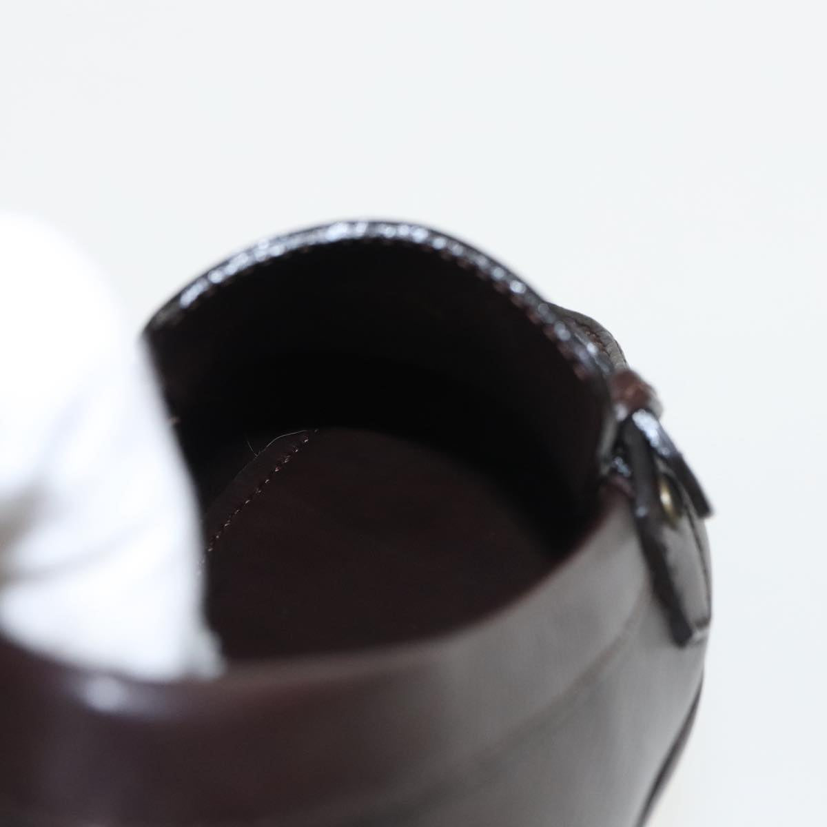LOUIS VUITTON Loafers Leather 5 1/2 Brown LV Auth bs19545