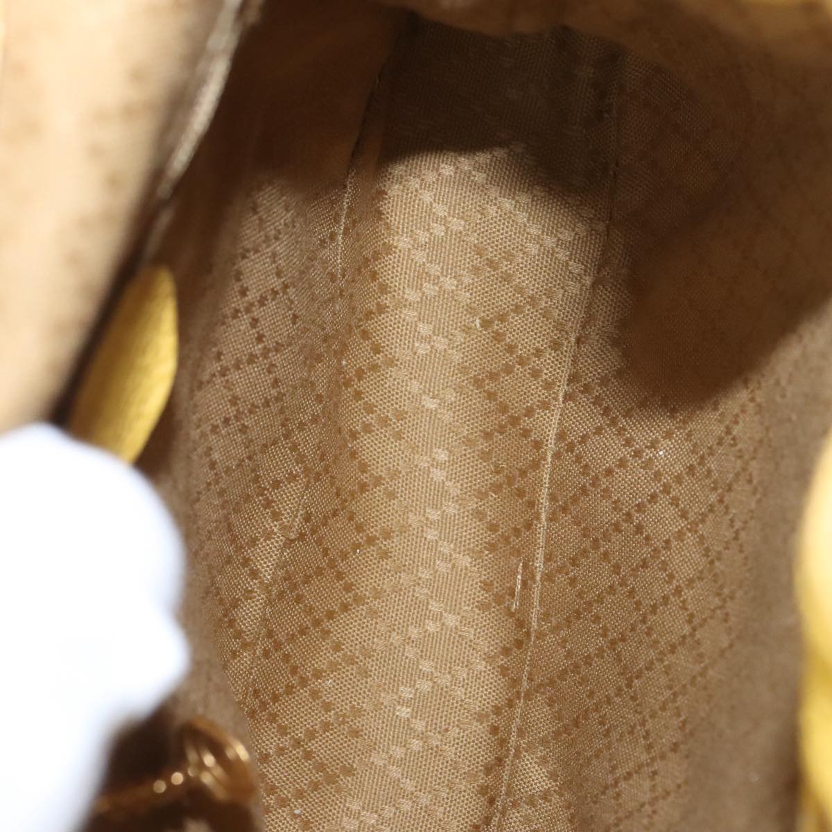 GUCCI Bamboo Backpack Suede Leather Yellow Gold 003 2058 0030 Auth bs19589