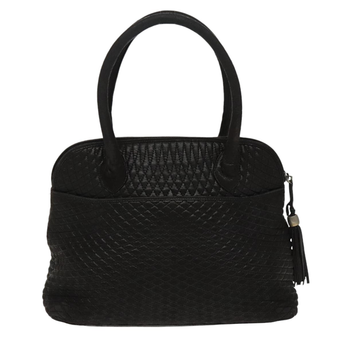 BALLY Hand Bag Leather Black Gold Auth bs19676