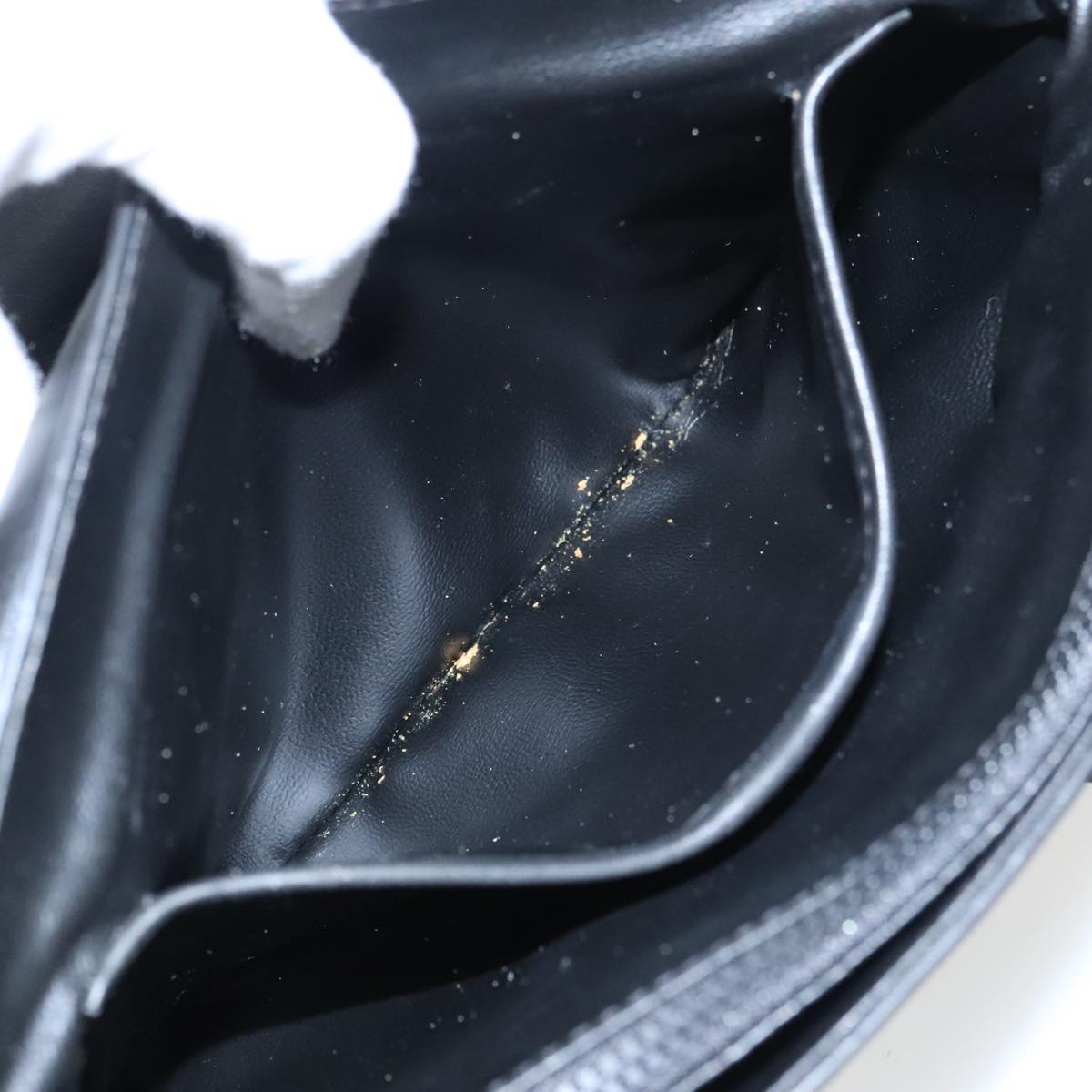 CELINE Hand Bag Leather Black Gold Auth bs19730