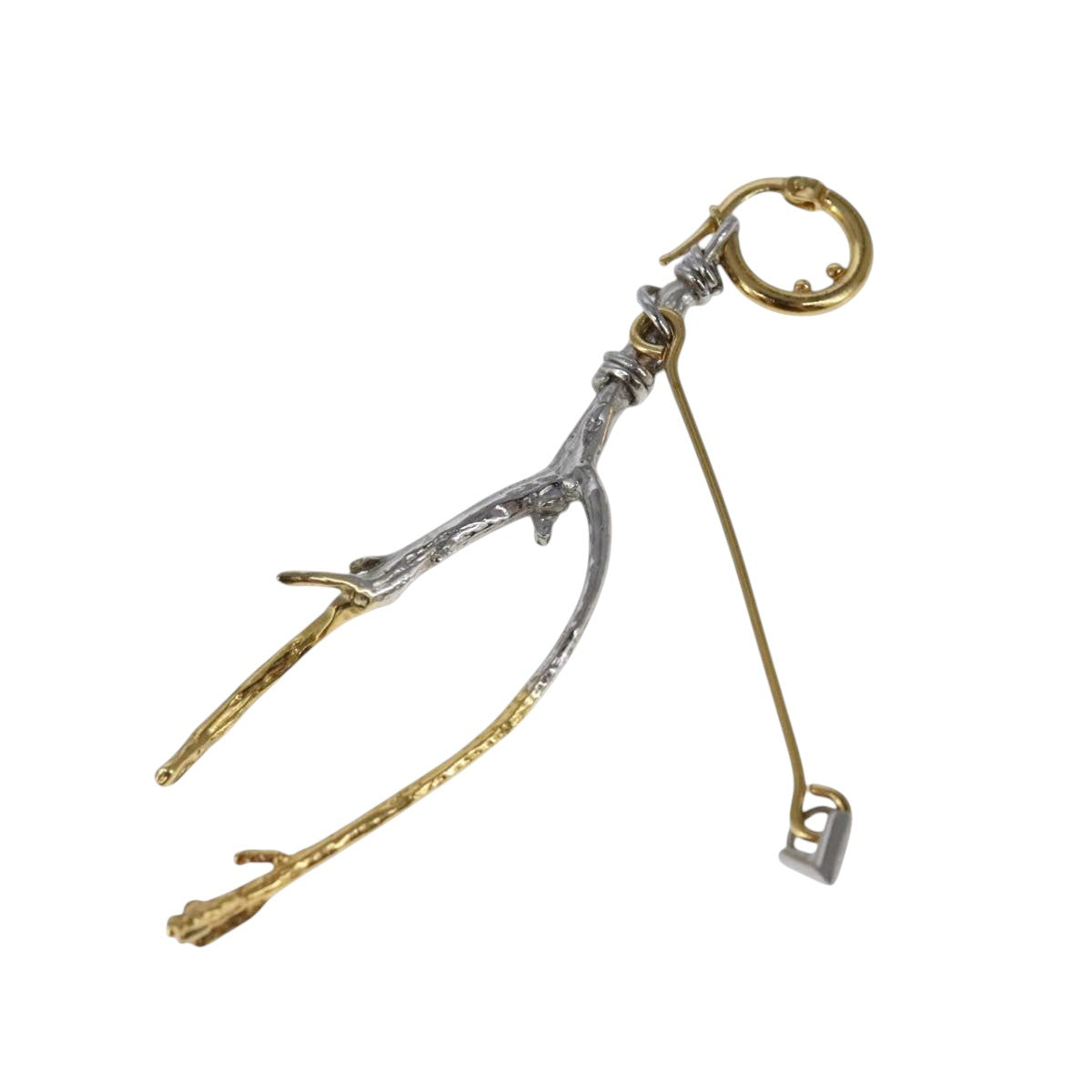 LOUIS VUITTON Boucle de Reuil Single Earring metal Gold Tone MP2410 Auth bs19738