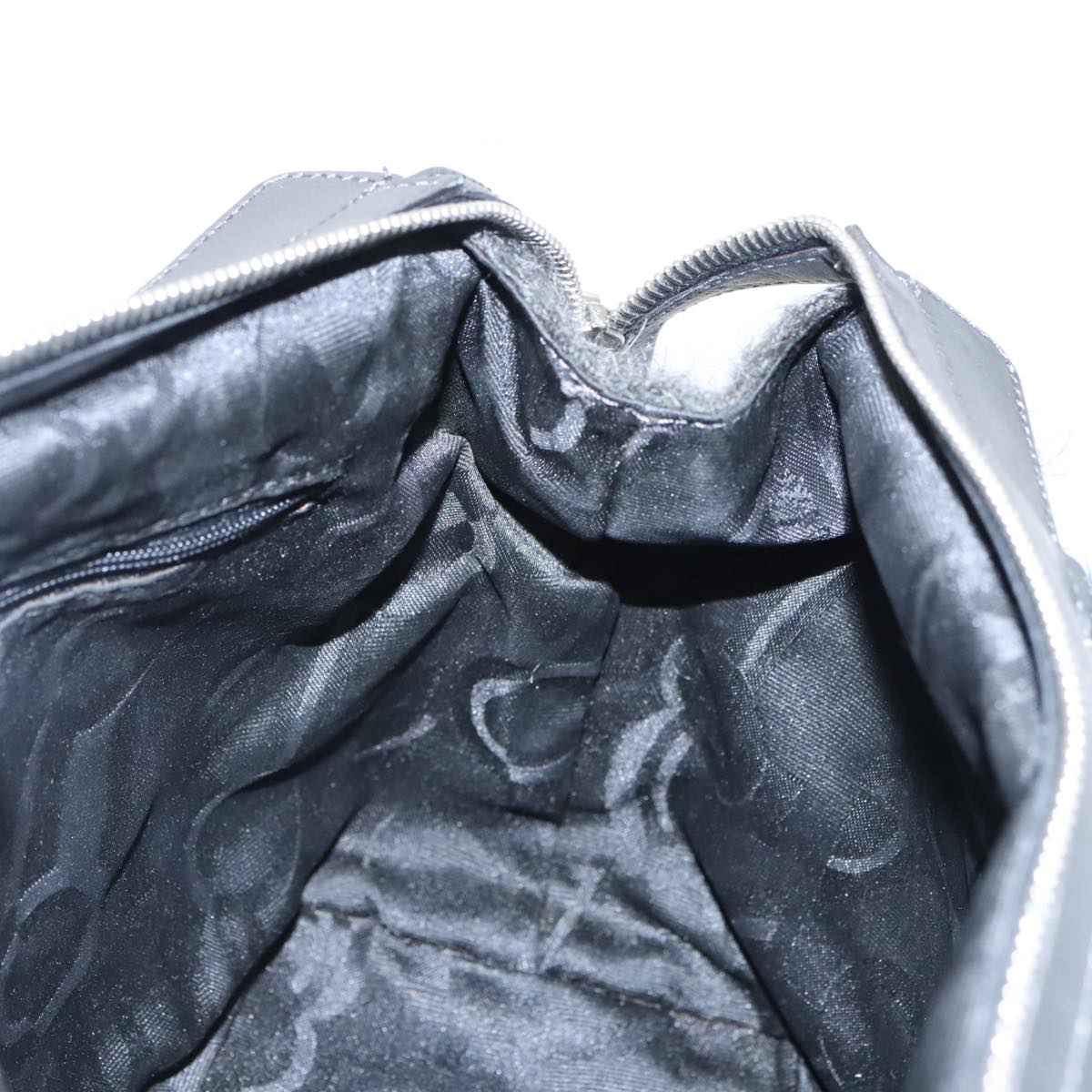 Salvatore Ferragamo Hand Bag Wool Gray Silver Auth bs19764