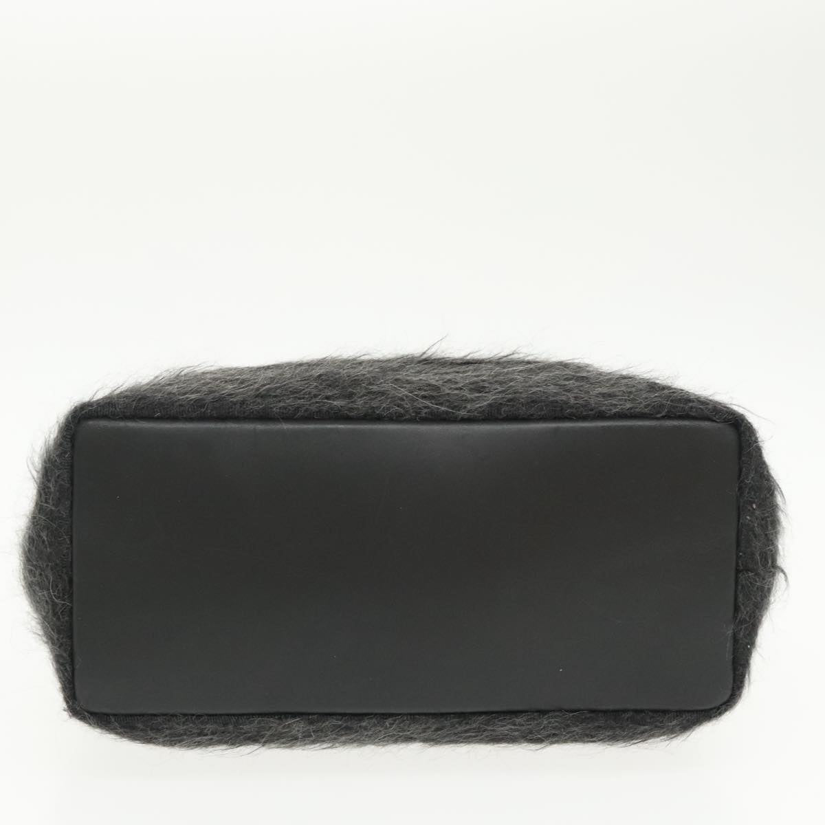 Salvatore Ferragamo Hand Bag Wool Gray Silver Auth bs19764