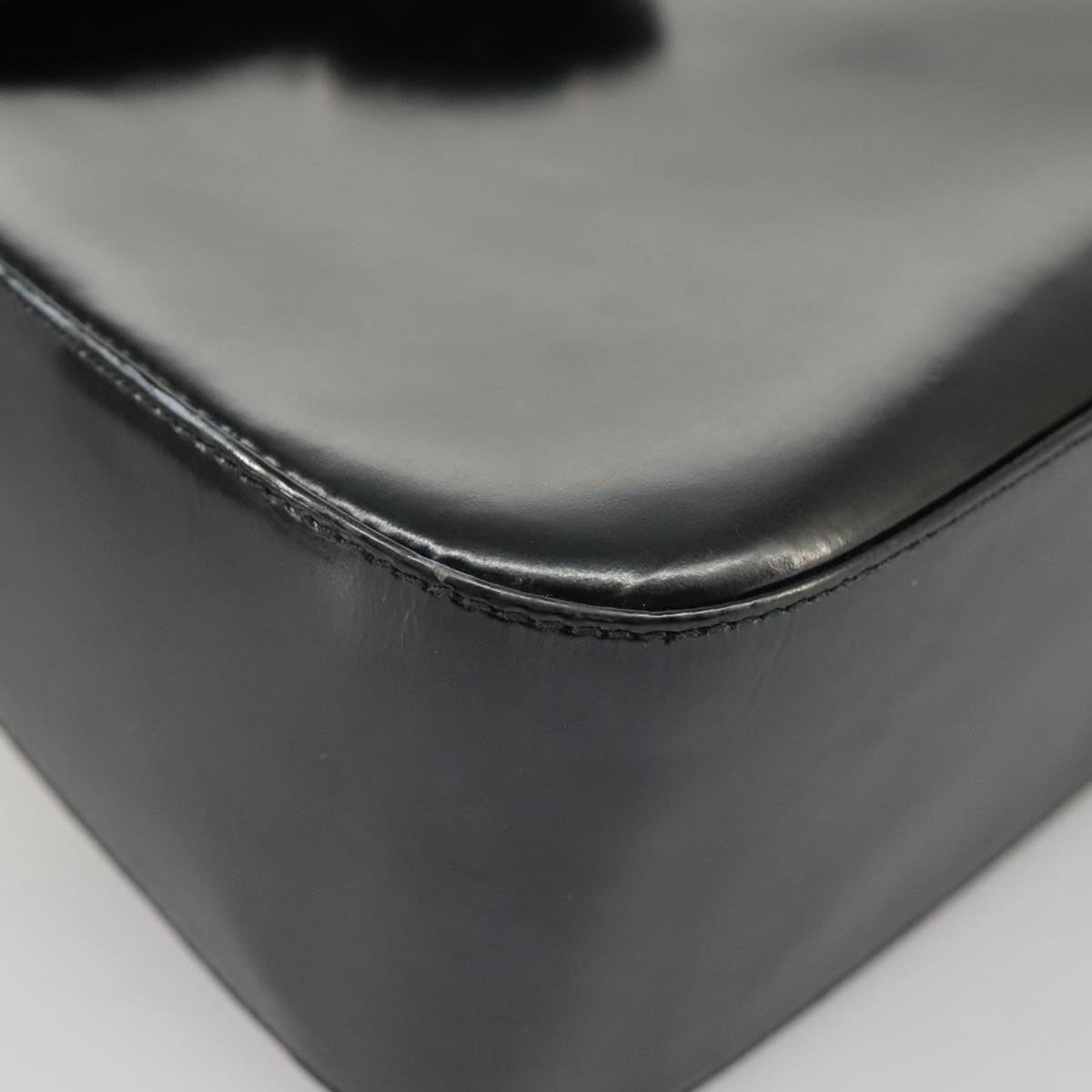 Salvatore Ferragamo Hand Bag Leather 2way Black Silver Auth bs19766