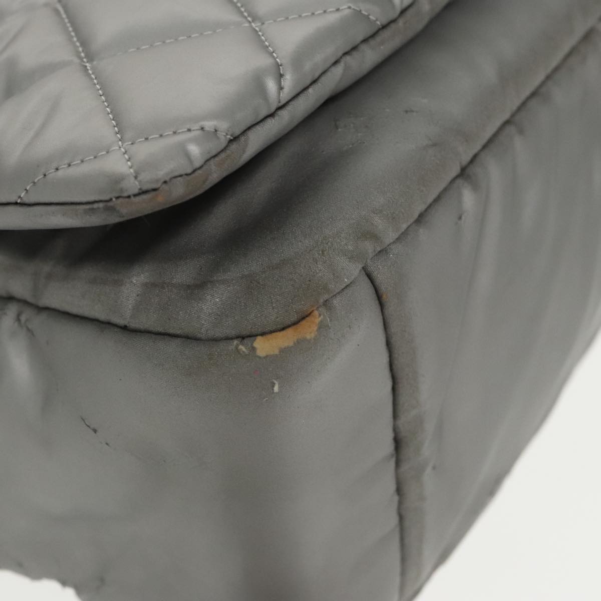 CHANEL Coco Cocoon Shoulder Bag Silver CC Auth bs19808