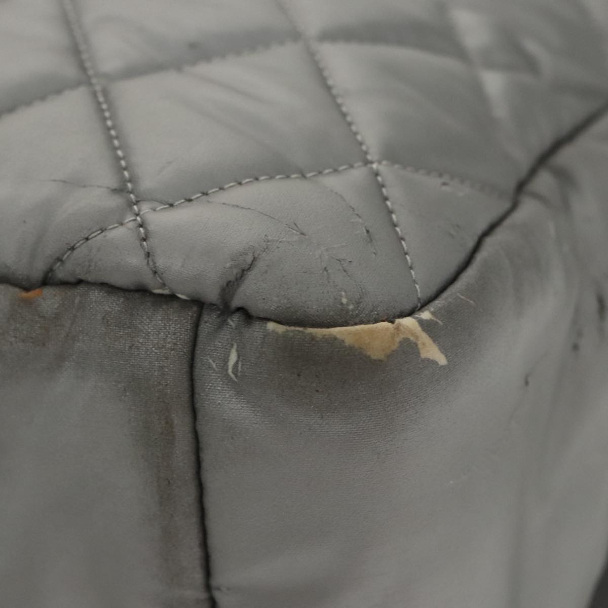 CHANEL Coco Cocoon Shoulder Bag Silver CC Auth bs19808