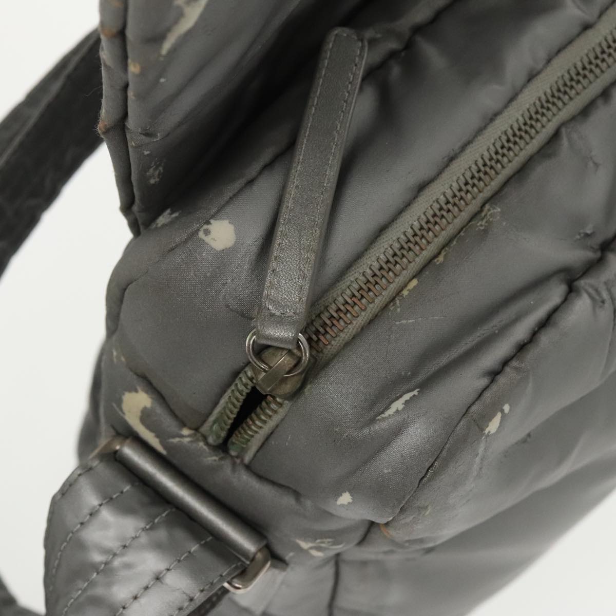 CHANEL Coco Cocoon Shoulder Bag Silver CC Auth bs19808