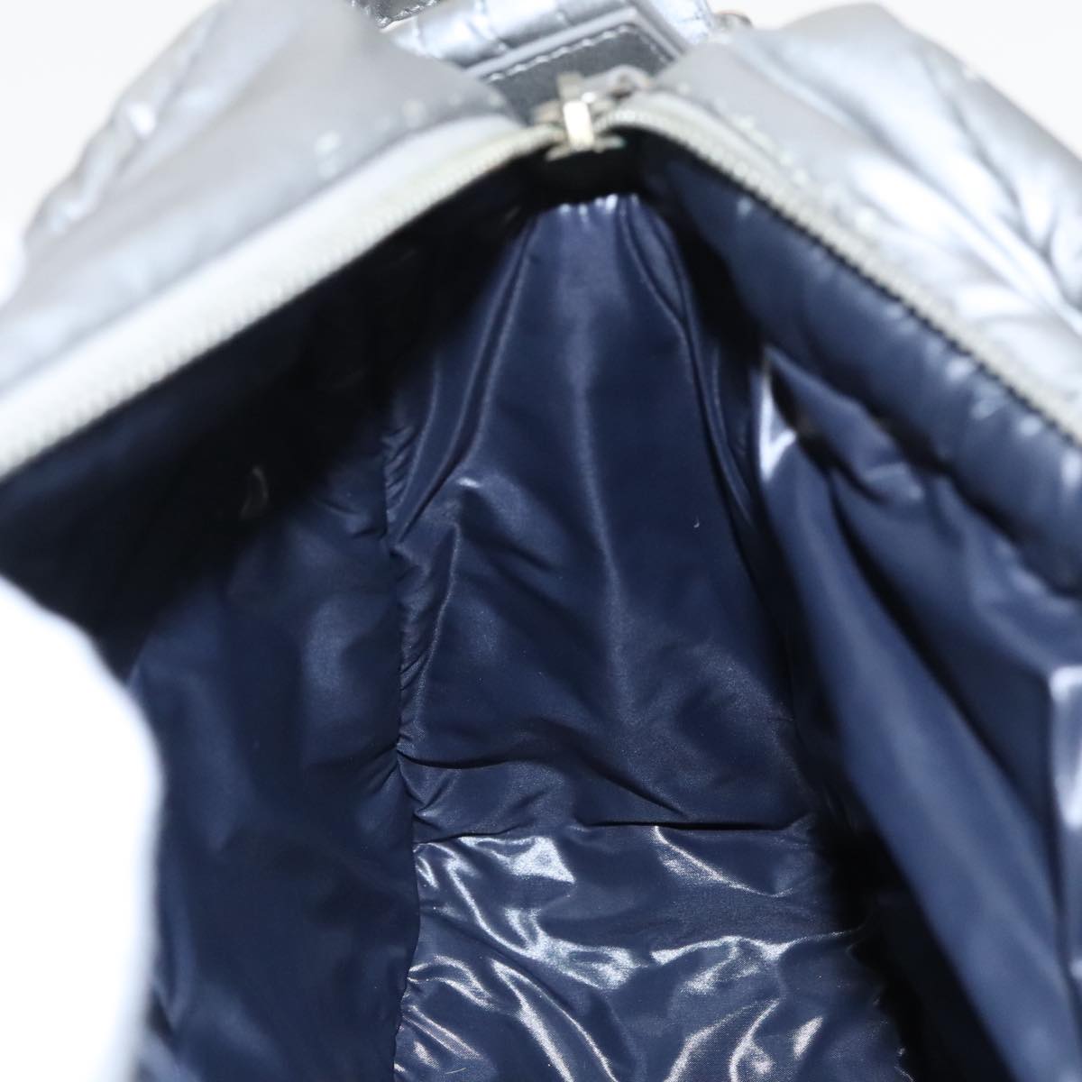 CHANEL Coco Cocoon Shoulder Bag Silver CC Auth bs19808