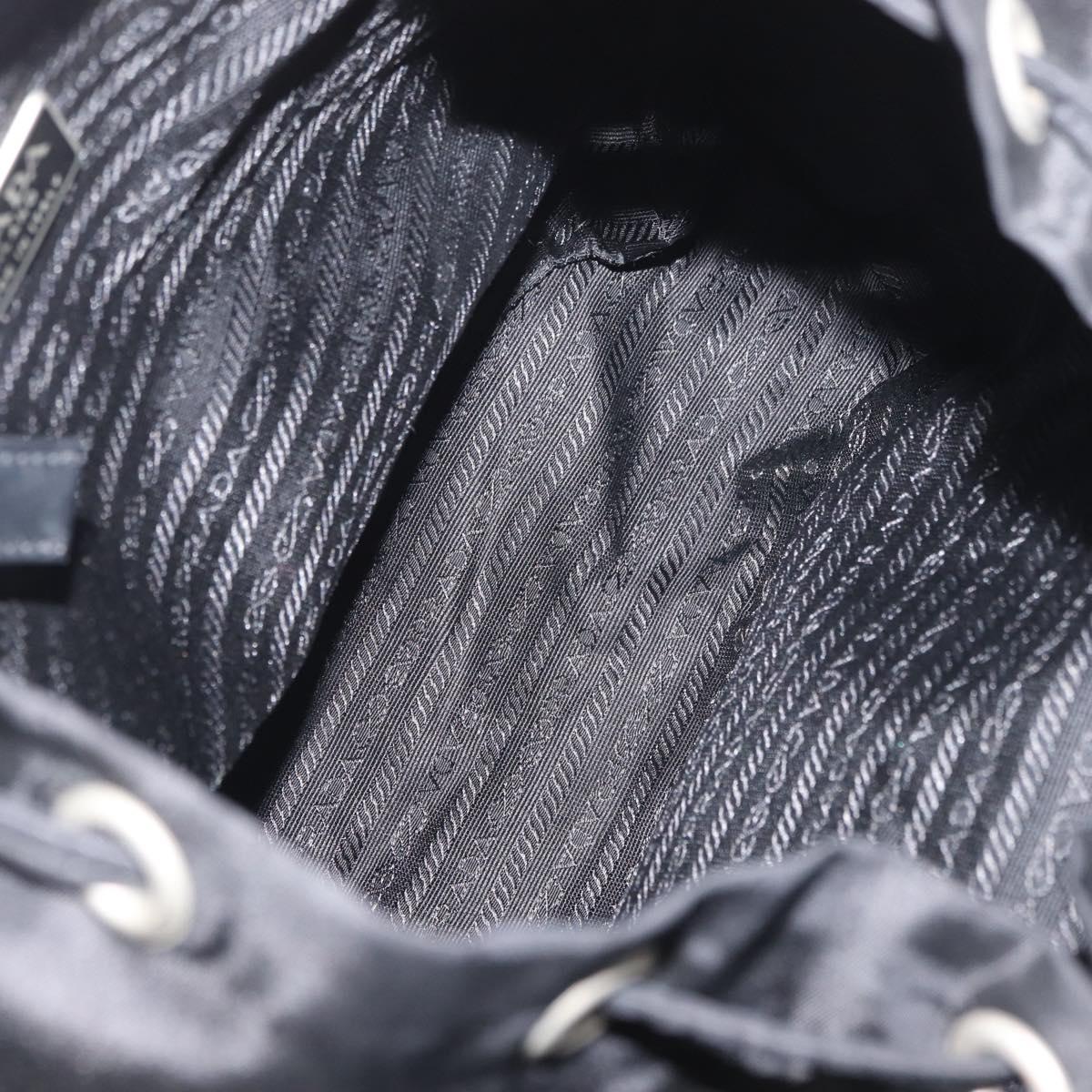 PRADA Backpack Nylon Black Silver Auth bs19849