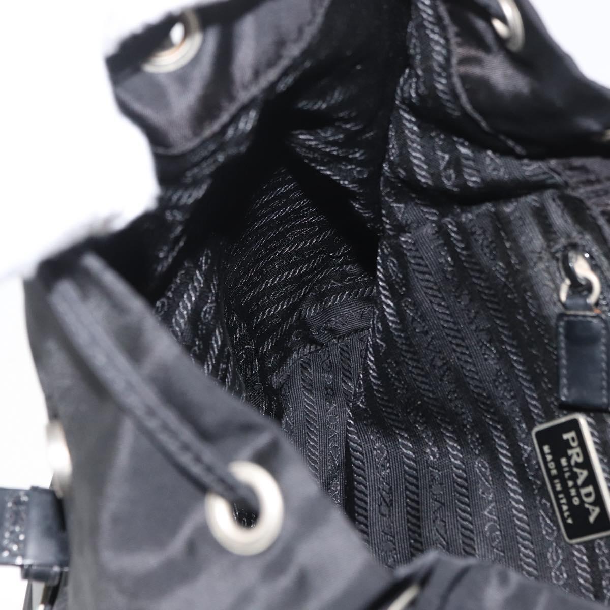 PRADA Backpack Nylon Black Silver Auth bs19849