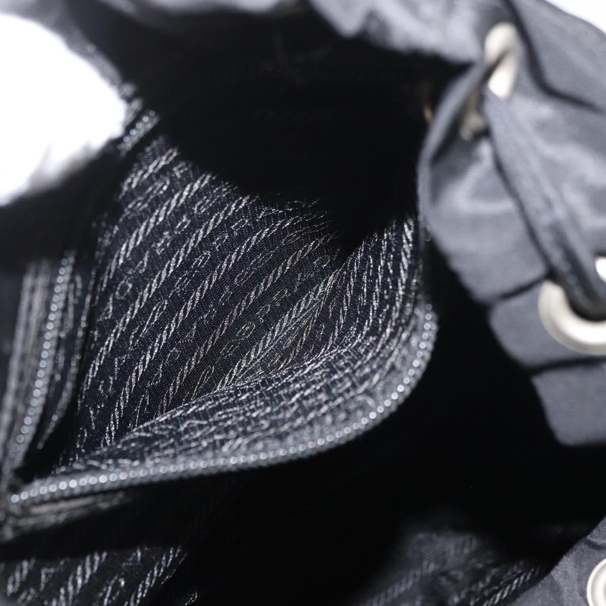 PRADA Backpack Nylon Black Silver Auth bs19849