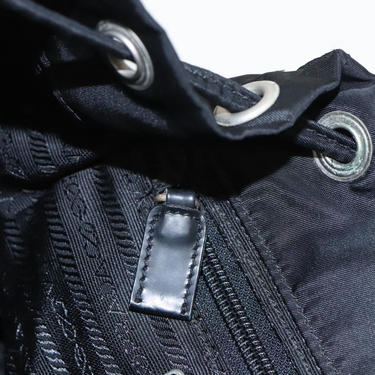 PRADA Backpack Nylon Black Silver Auth bs19849