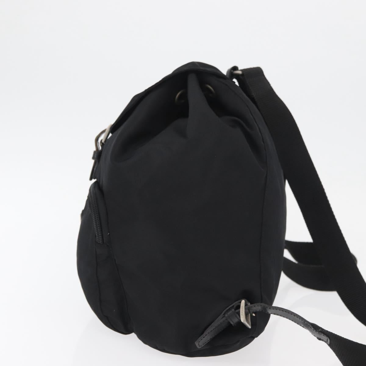 PRADA Backpack Nylon Black Silver Auth bs19849