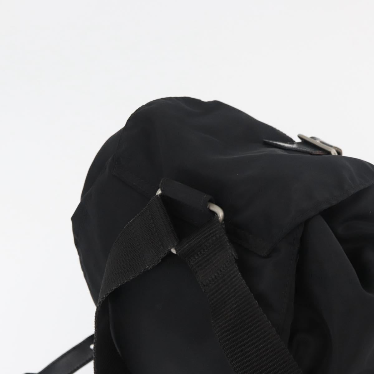 PRADA Backpack Nylon Black Silver Auth bs19849