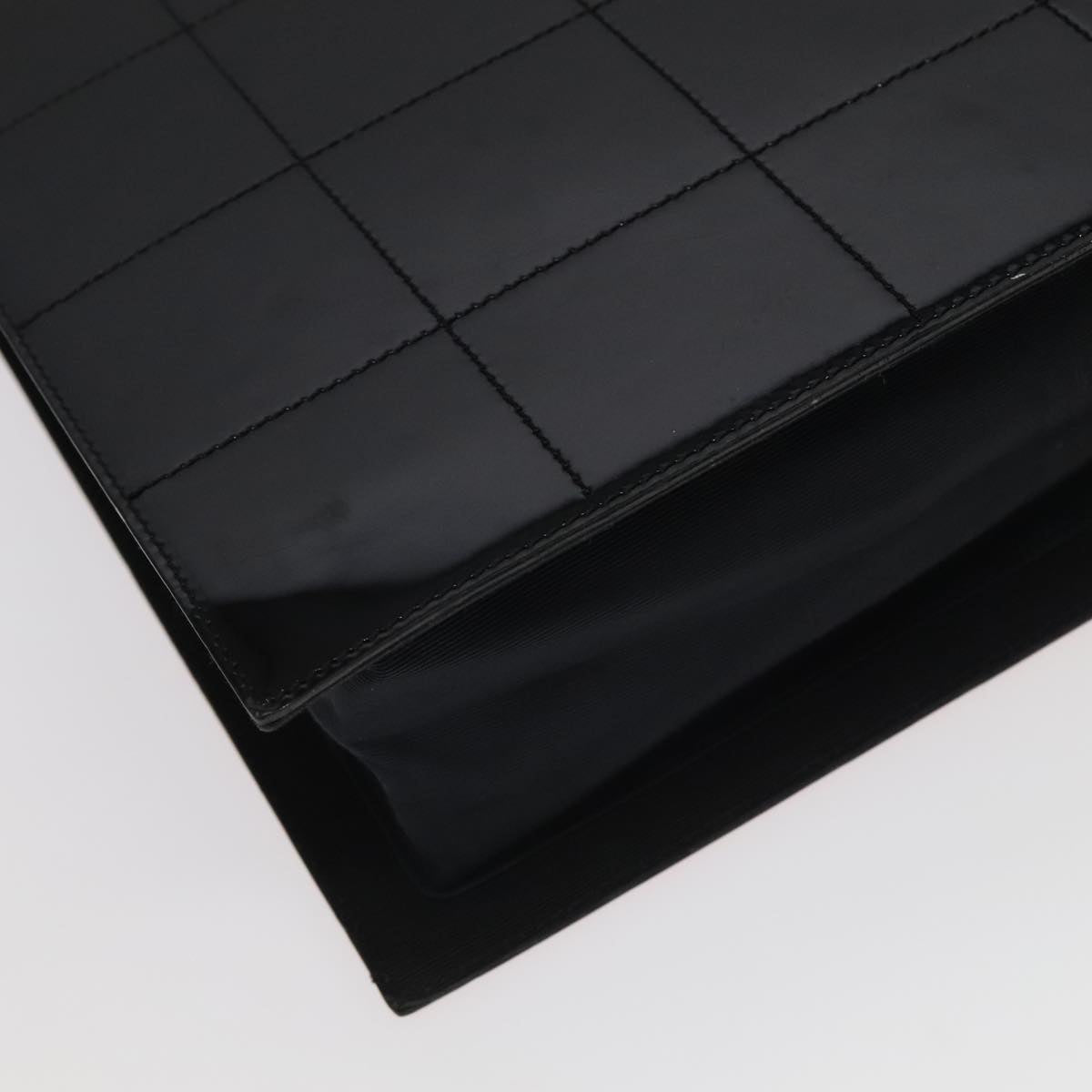 CHANEL Mademoiselle Choco Bar line Tote Bag Leather Red CC Auth bs19852V